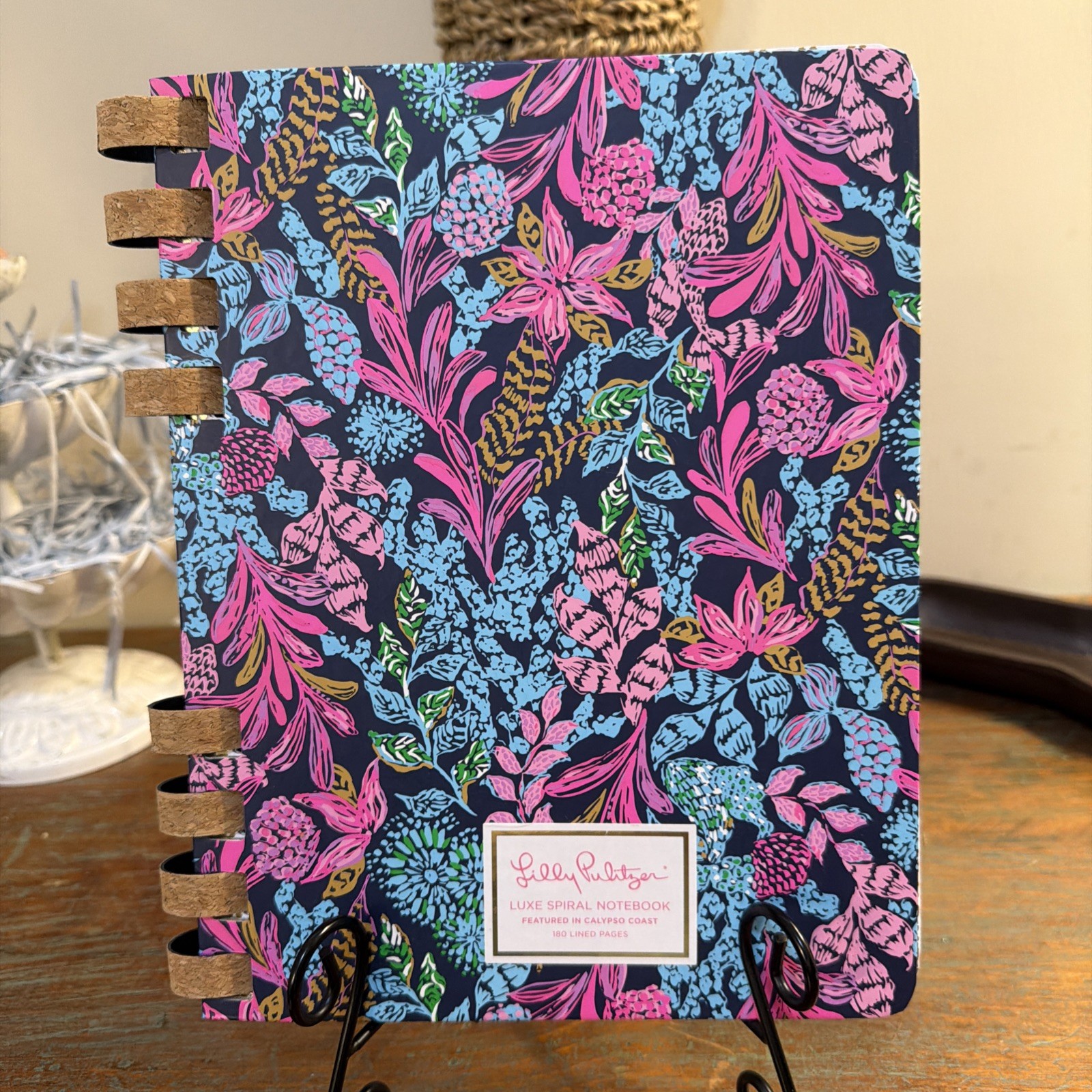 Lily Pulitzer Luxe Spiral Notebook In Calypso Coast, Cork Binding. New.
