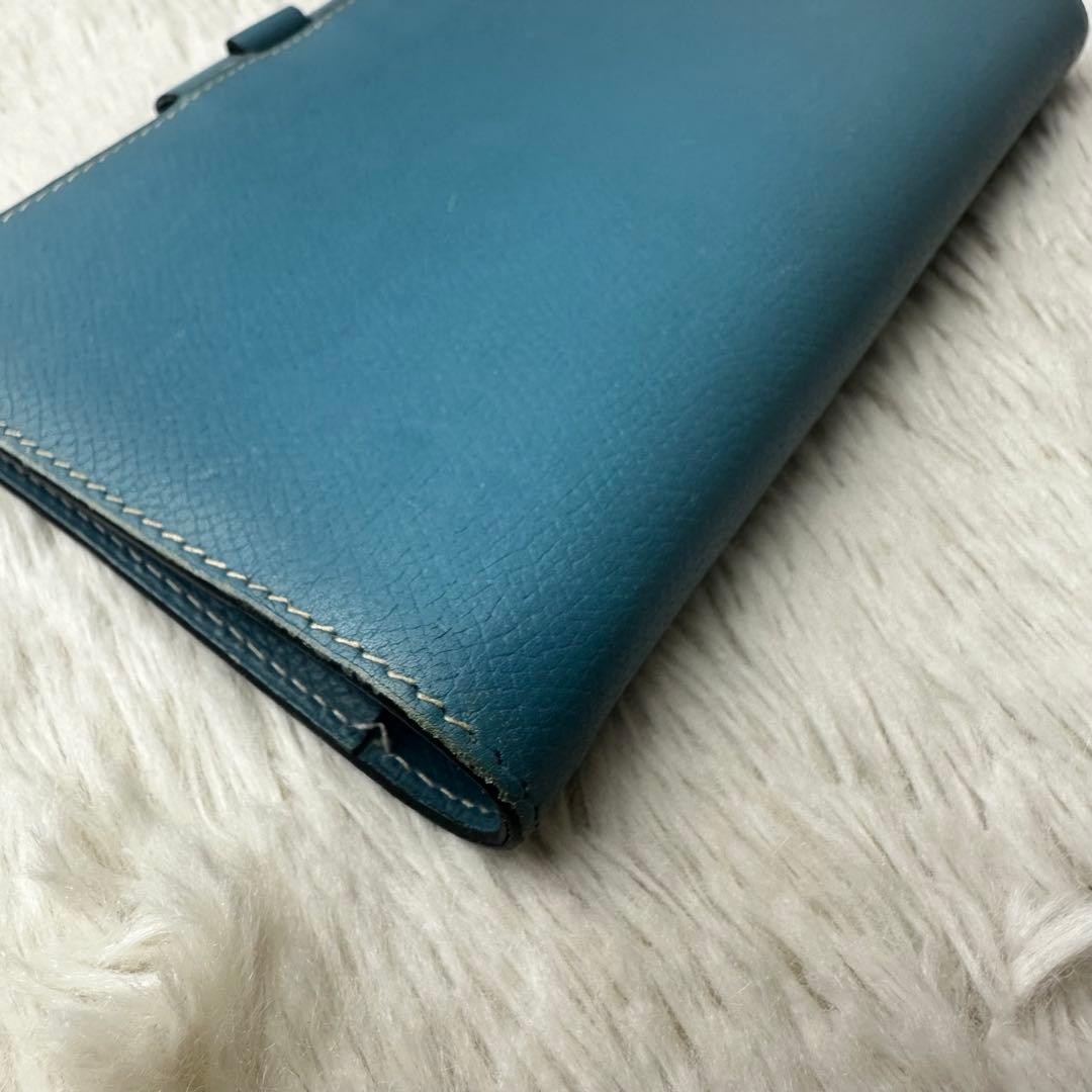 HERMES Vision Agenda Cover Veau Epsom Blue Women’s J Stamp Pen Holder 228-56699