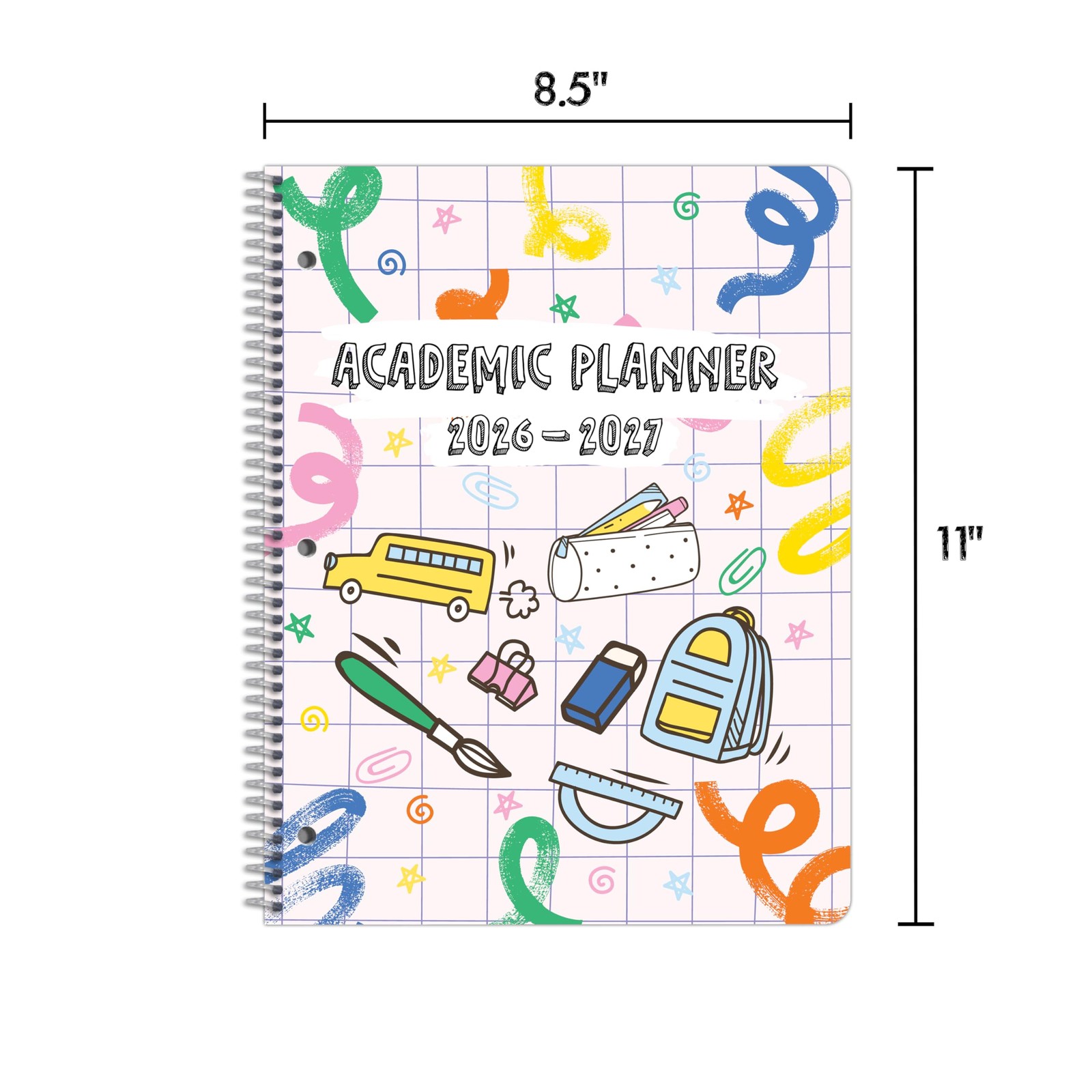 School Planner for Elementary Students 2026-27, Create, 8.5 8.5″ x 11″, Pink