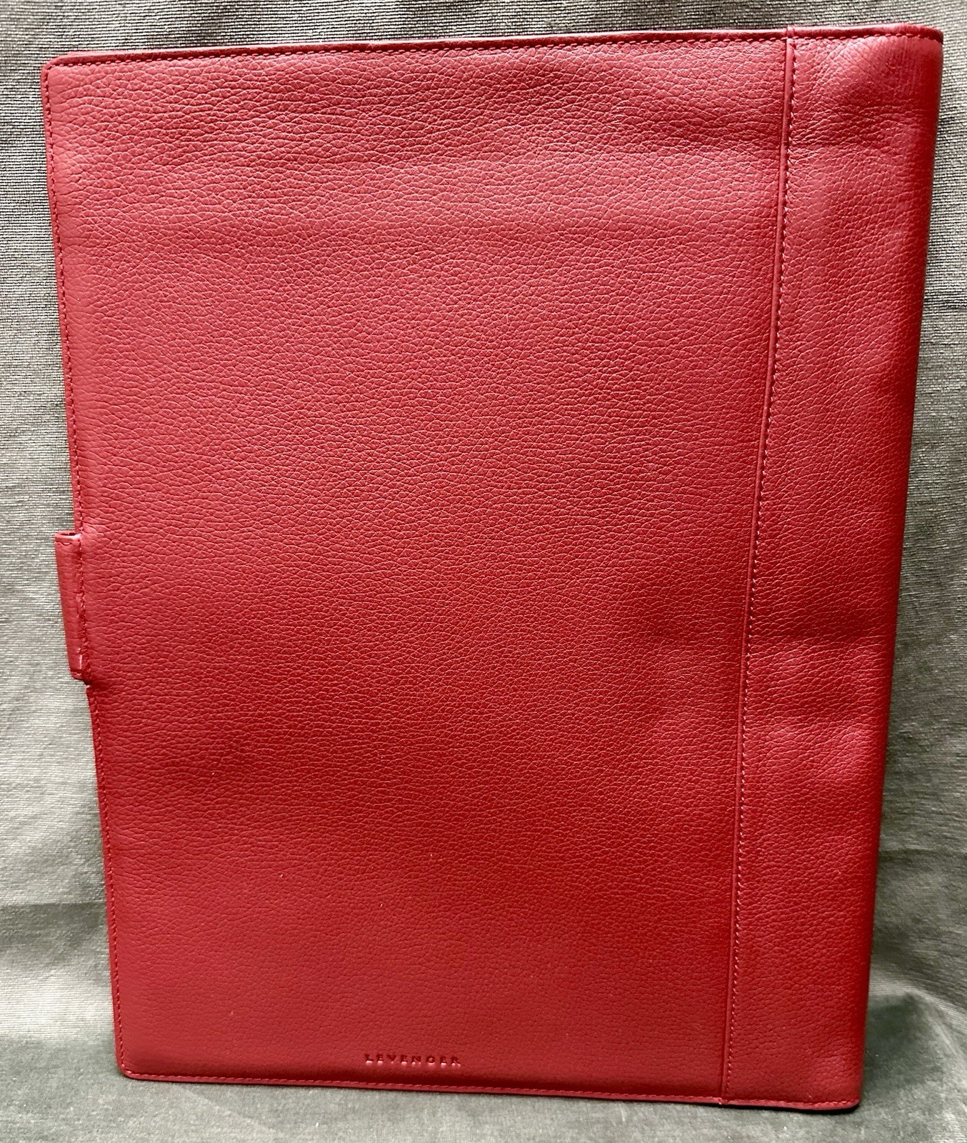 Levenger Red Pebbled Leather Folder Portfolio