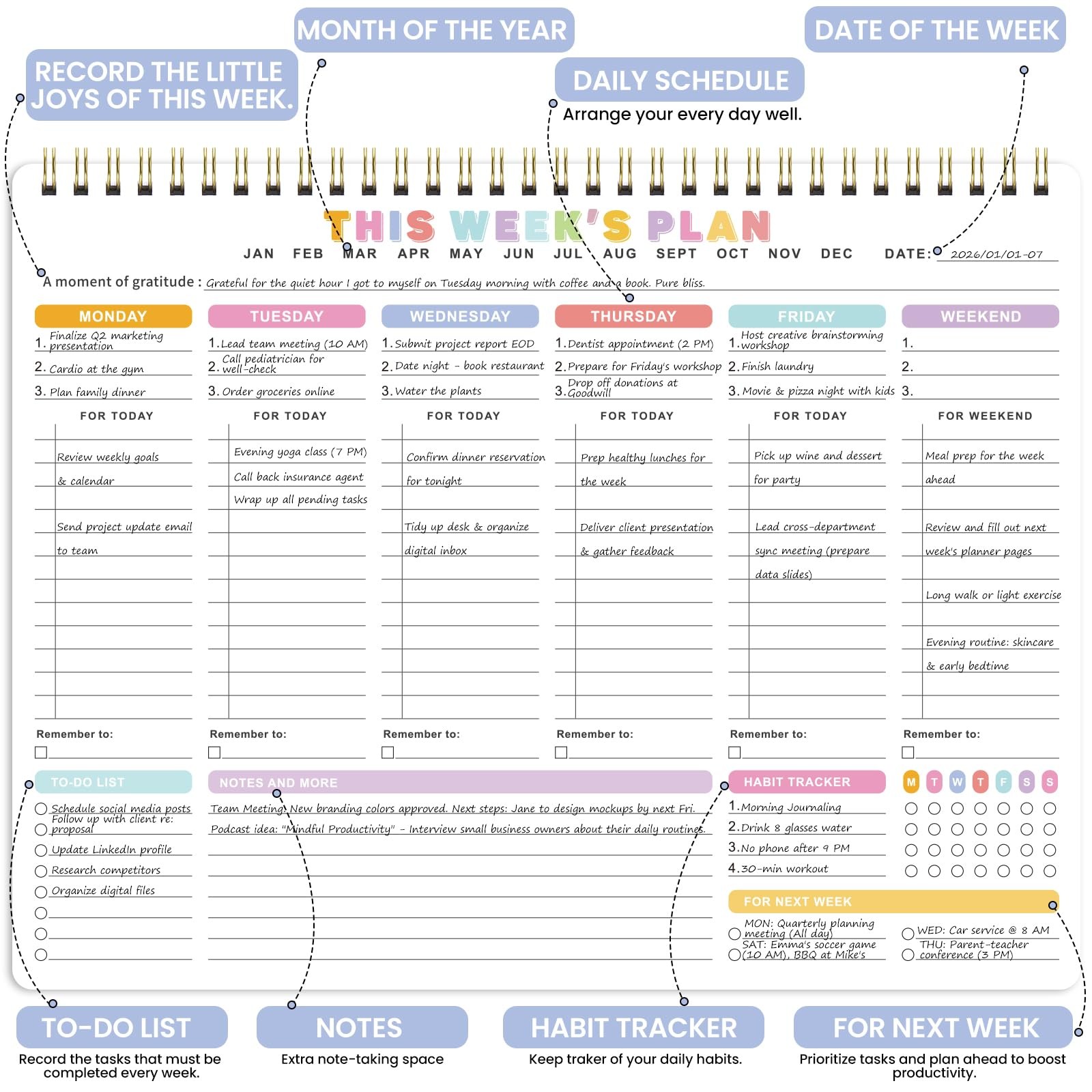 Weekly To Do List Notepad – Weekly Planner Notepad With 52 Undated Sheets