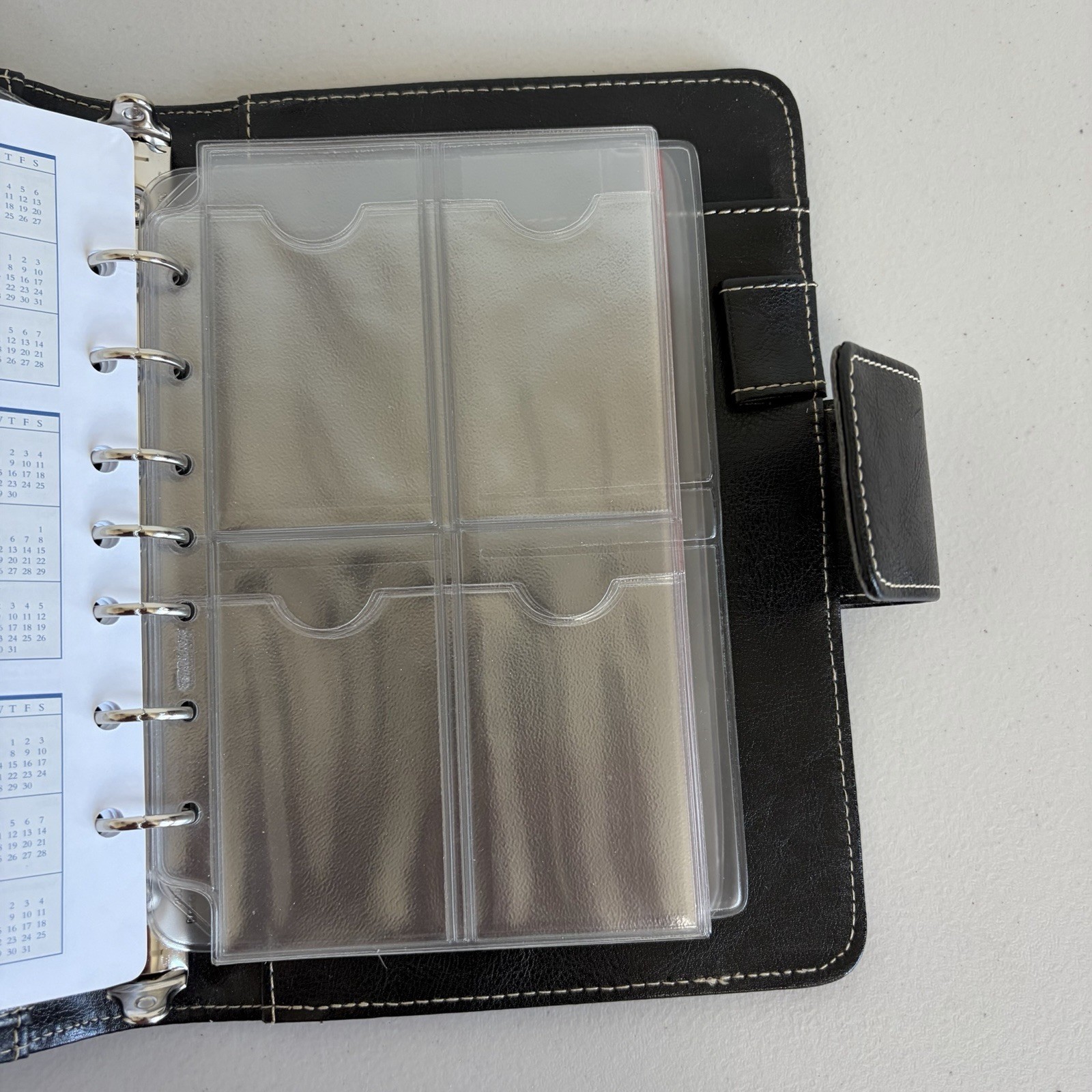 Franklin Covey Leather 7-Ring Notebook Planner Organizer Needs Fillers Black