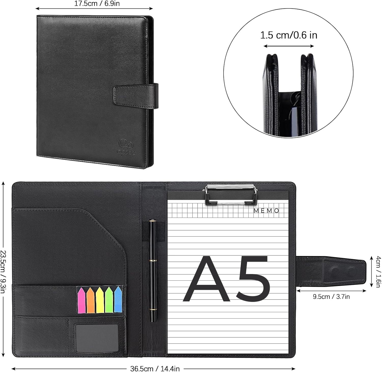 Professional A5 Document Organizer with Sticky Tabs & Pen – Ideal for Interviews