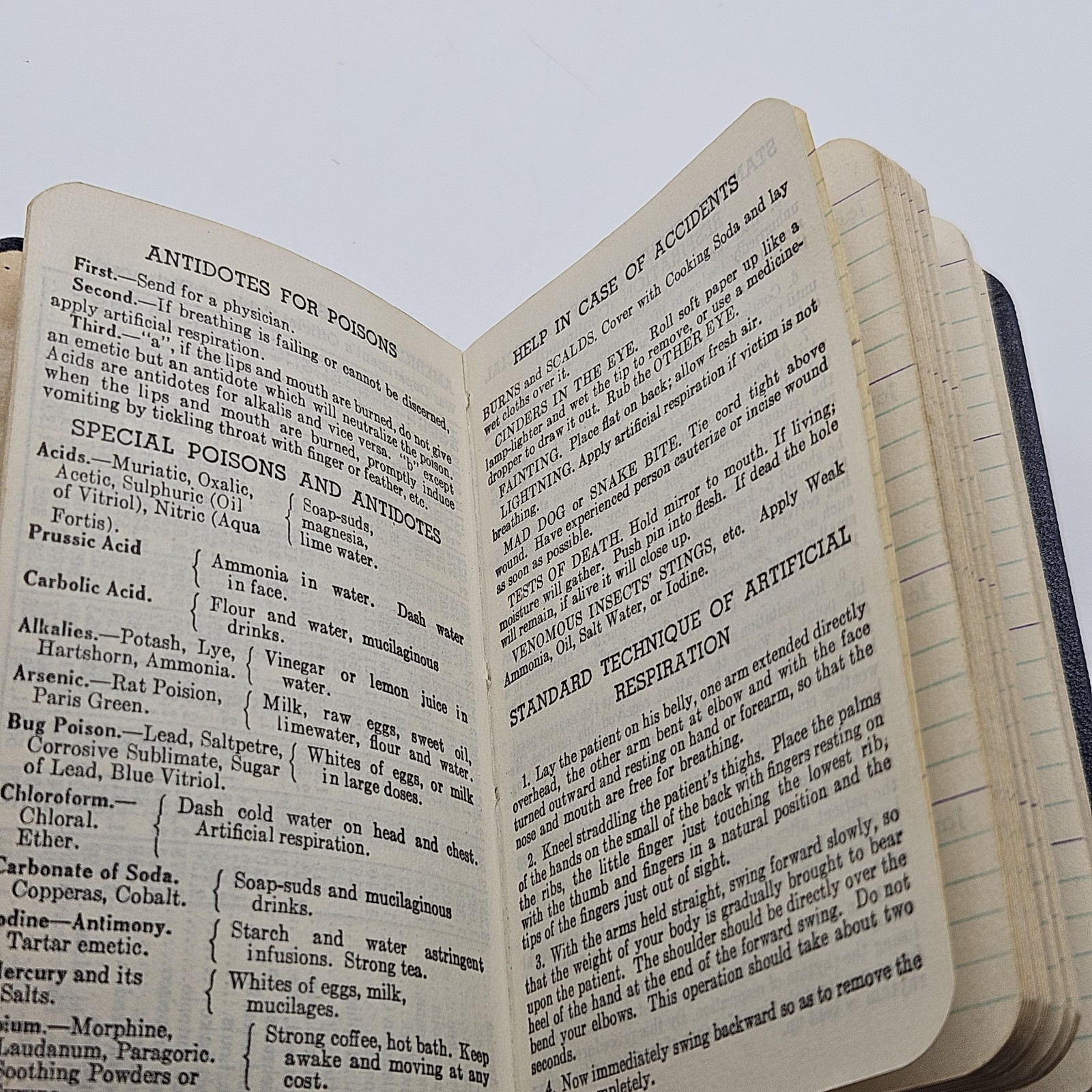 Vintage pocket diary or memorandum book with sections for appointments,…