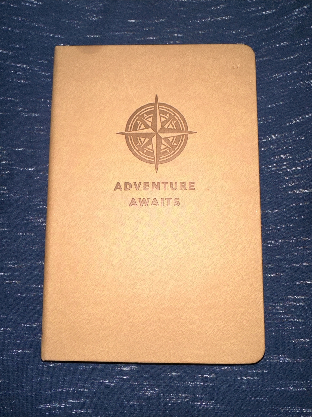 ADVENTURE AWAITS Religious Journal Blank Gold Leaf Page Edges 8.5 in x 5.5 in