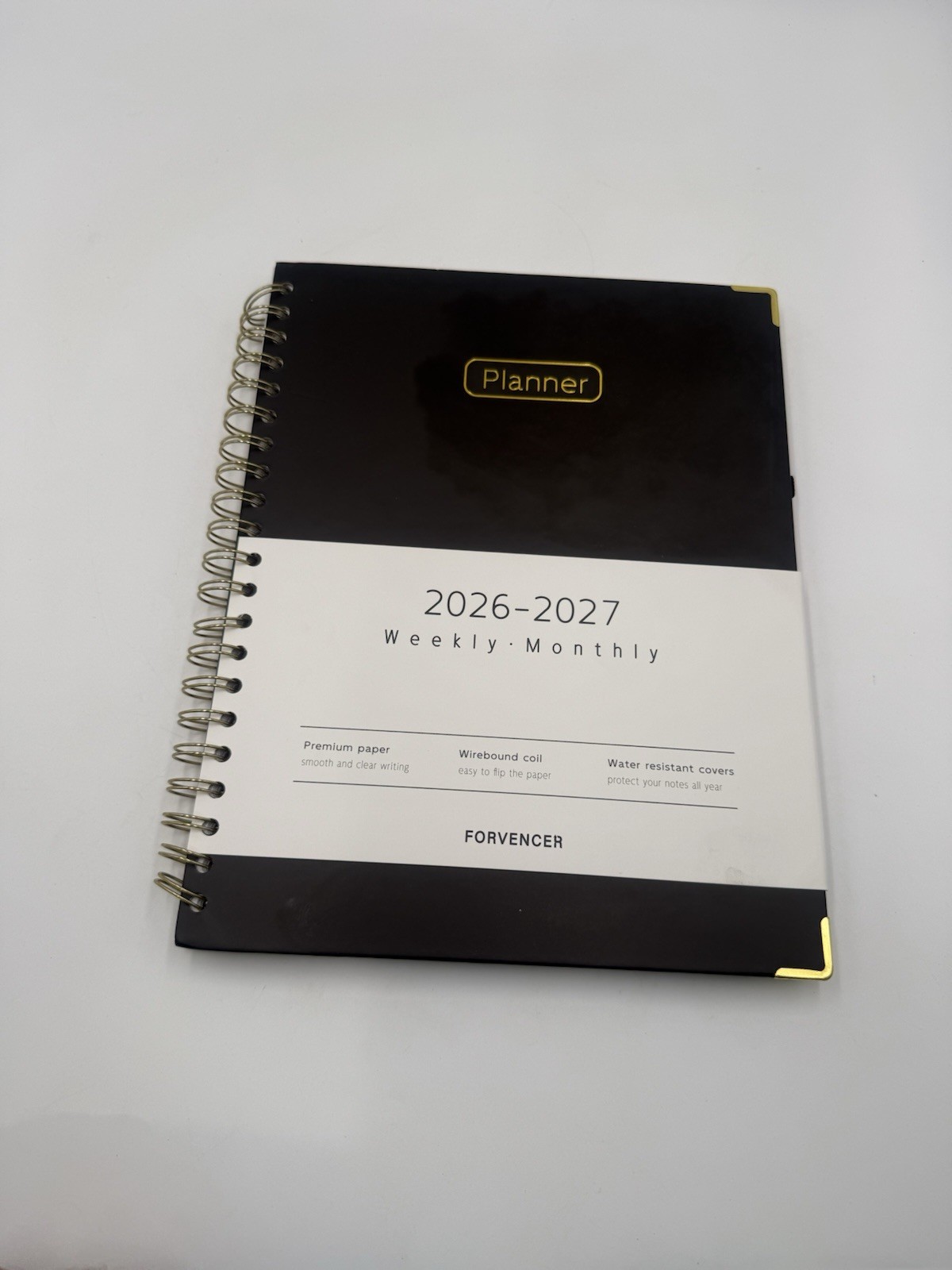 Forvencer Academic Planner 2026-2027, 8.5″x11″ (Jul 2026 – Jun 2027), Black