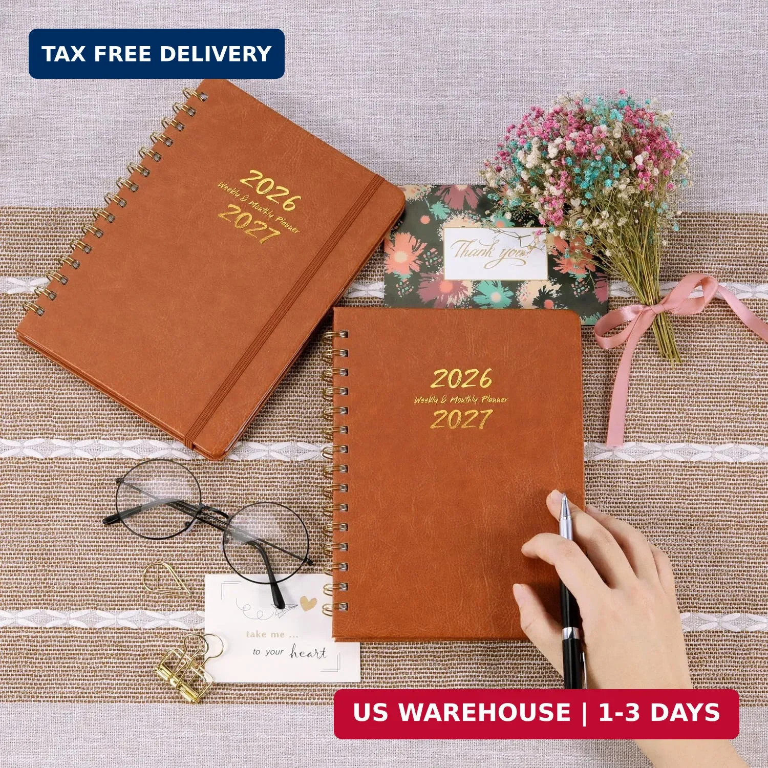 Planner 2026-2027 – Weekly & Monthly 2026-2027 Planner with Twin-Wire Binding, J