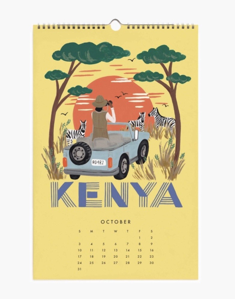 Anthropologie Rifle Paper Explore the World 2021 Calendar 12 PRINTS Travel 17×11