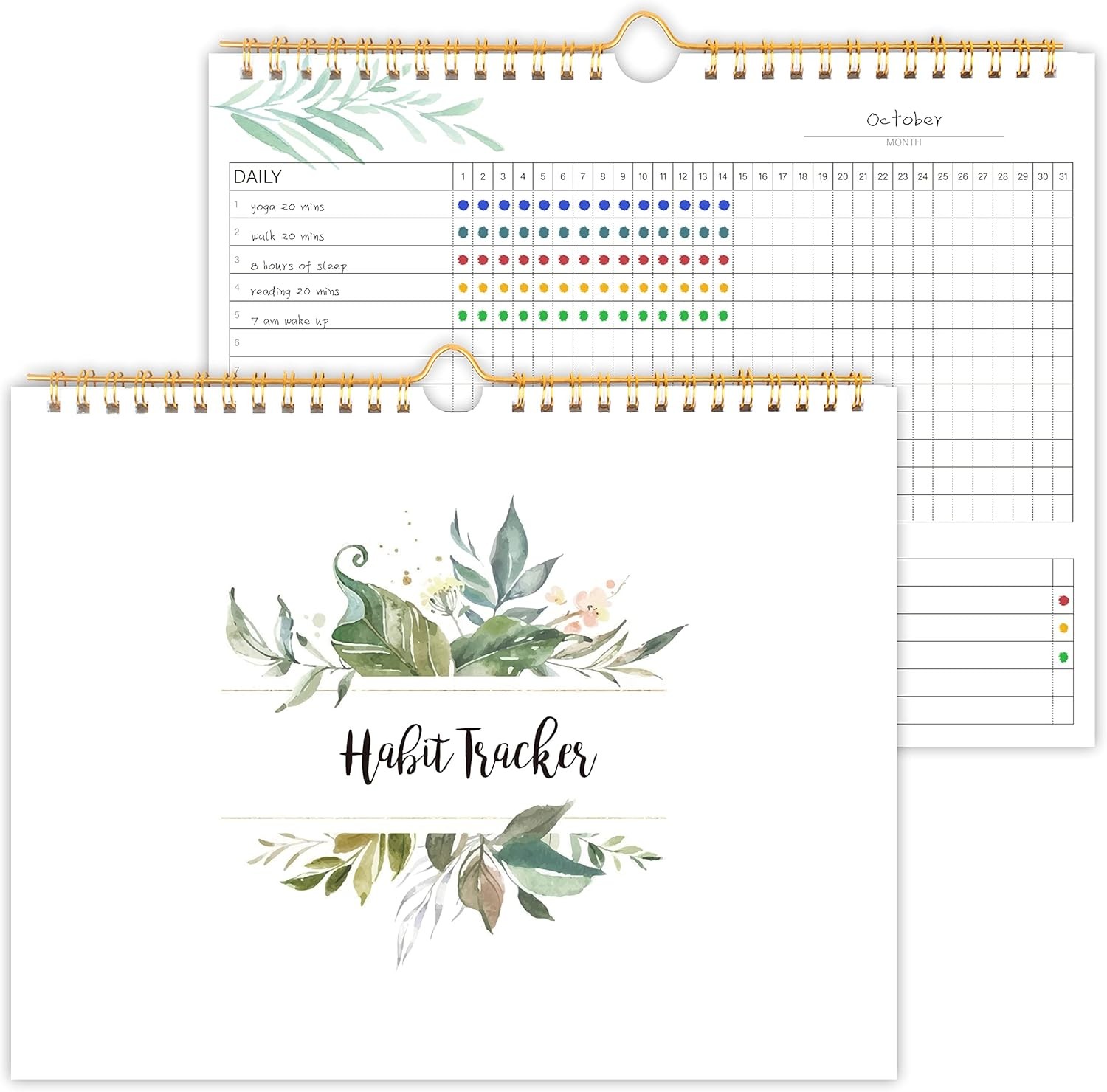 Habit Tracker Calendar- 12 Months Undated Daily, Weekly & Monthly Period Habit T