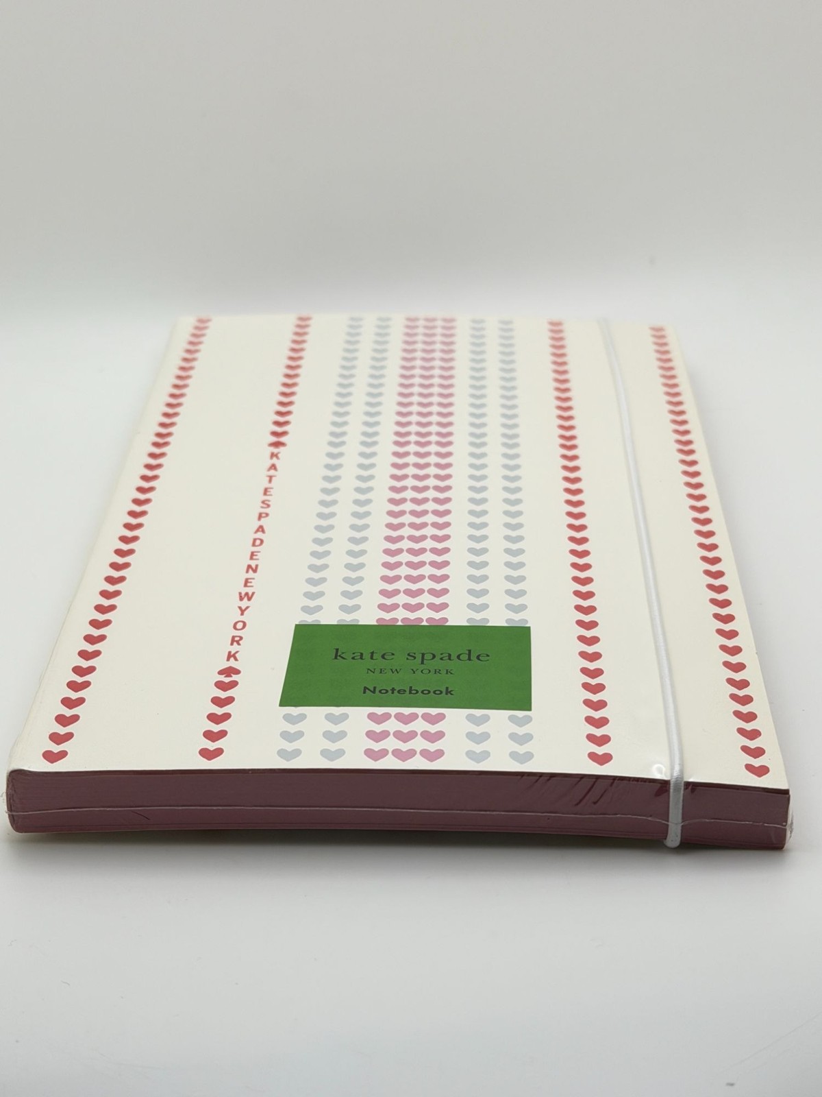 Kate Spade Heart Pinstripe Large Notebook With Elastic Closure 168 Lined Pages D