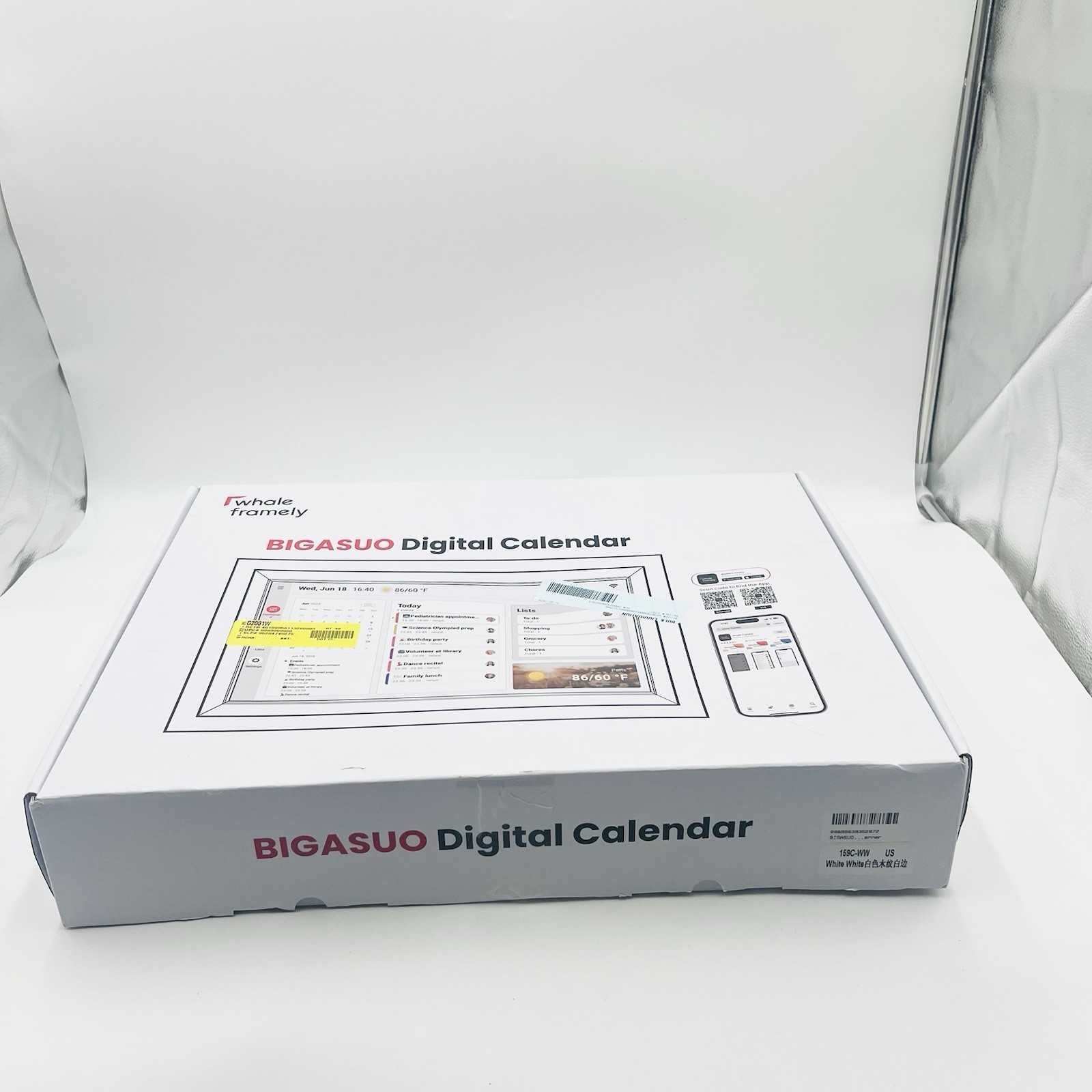 BIGASUO Digital Calendar Whale Framely Model: 159C-WW – White