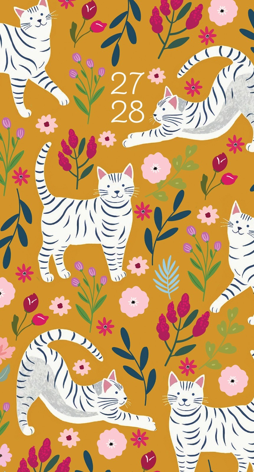 Kitty Vibes 2-Year 2027-28 3.5″ x 6.5″ Monthly Pocket Planner