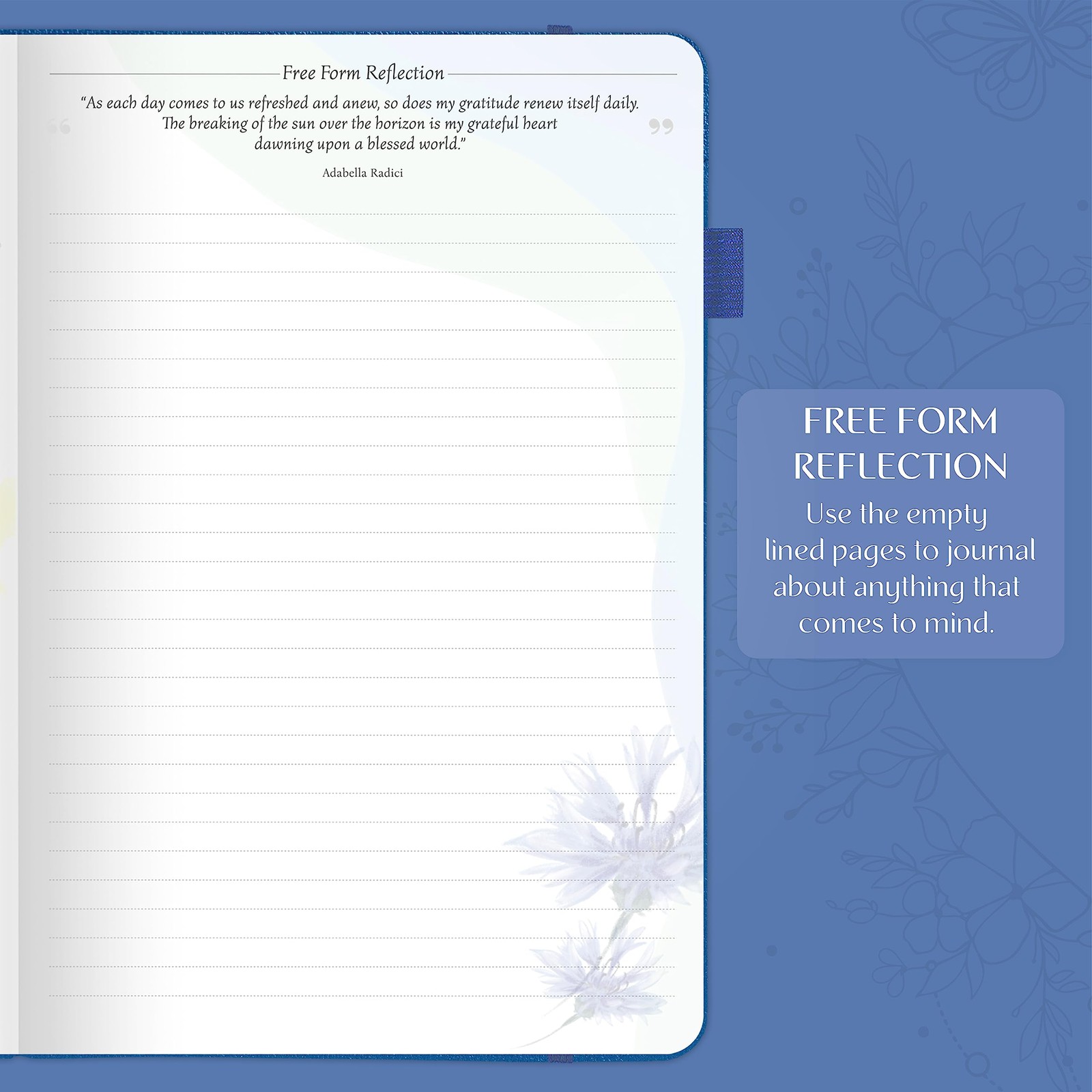 Legend Gratitude Journal – Guided A5 (5.8” x 8.3”), Mystic Blue debossed