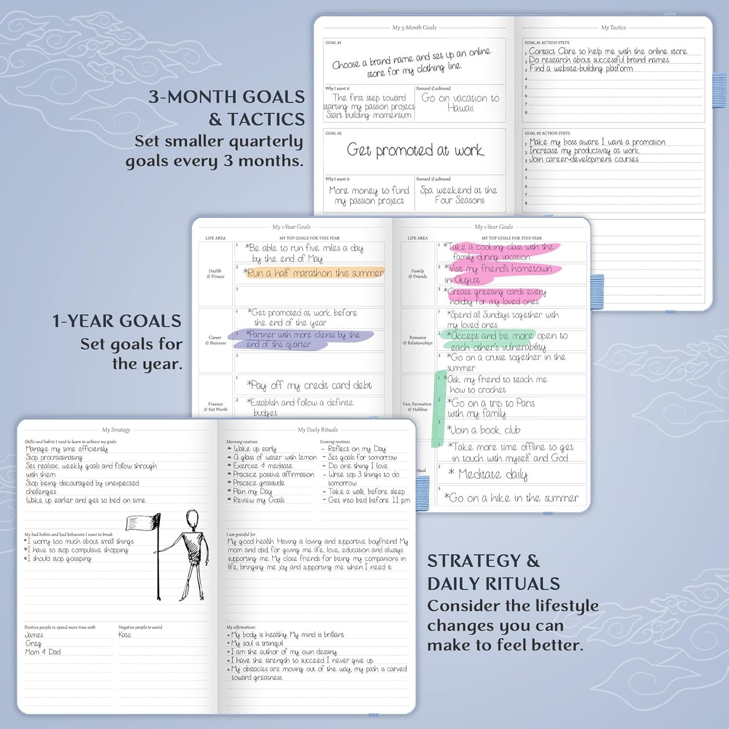 Productivity Planner with Elastic Closure and Dotted Pages for Easy Note-Taking