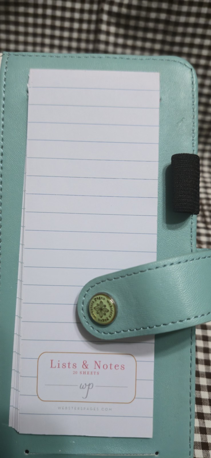 Webster’s Pages Personal Size Planner 6 Ring Binder Organizer. Turquoise. *flaw*