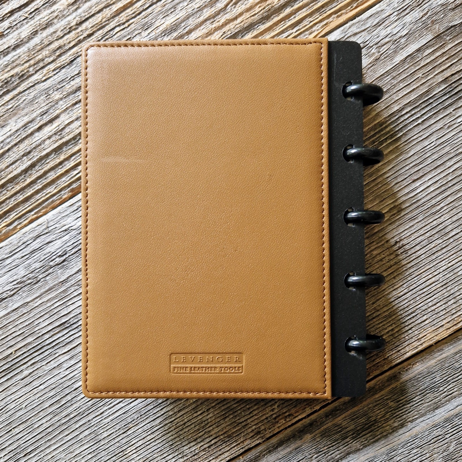Levenger Circa 5-Disc Saddle Brown Leather Organizer | Discontinued (Rare)