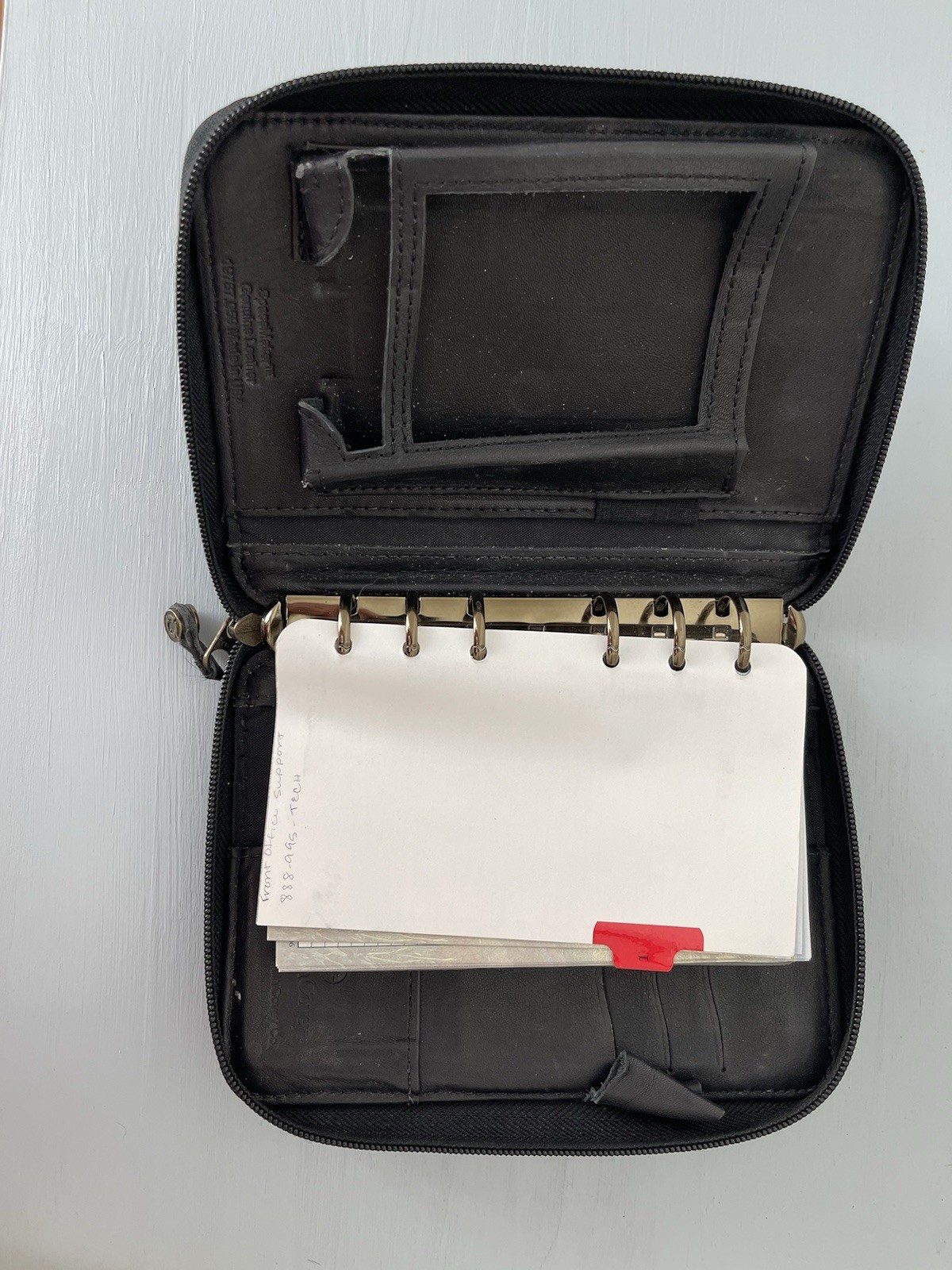 Franklin Covey 6-Ring Zip Compact Planner Black W/new Pages 1996