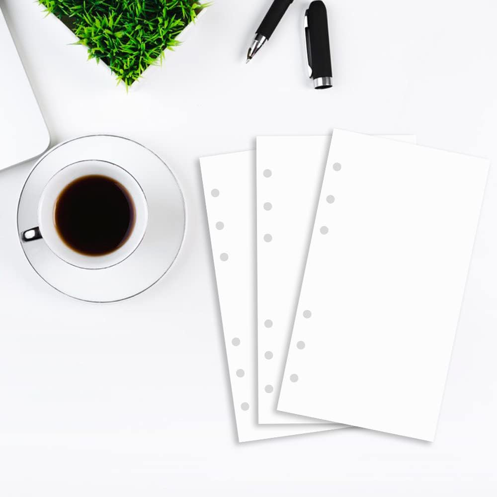 (2 Packs) A6 Binder Paper for Filofax Personal Planner, A6 Refill Paper, White 1