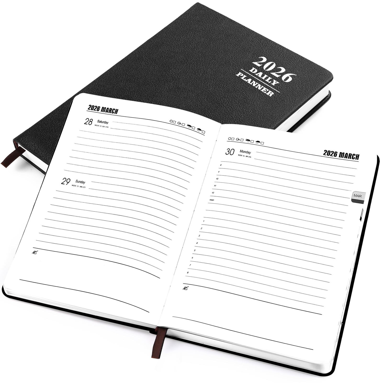 2026 Daily Hourly Planner One Page a Day, 2026 Diary 5.7 x 8.3″ Hardcover Mo…