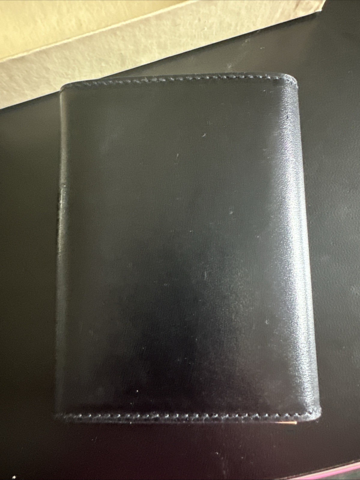 Vintage GUCCI Black Leather Pocket Diary Notebook Cover Set Pen Box Crest Rare