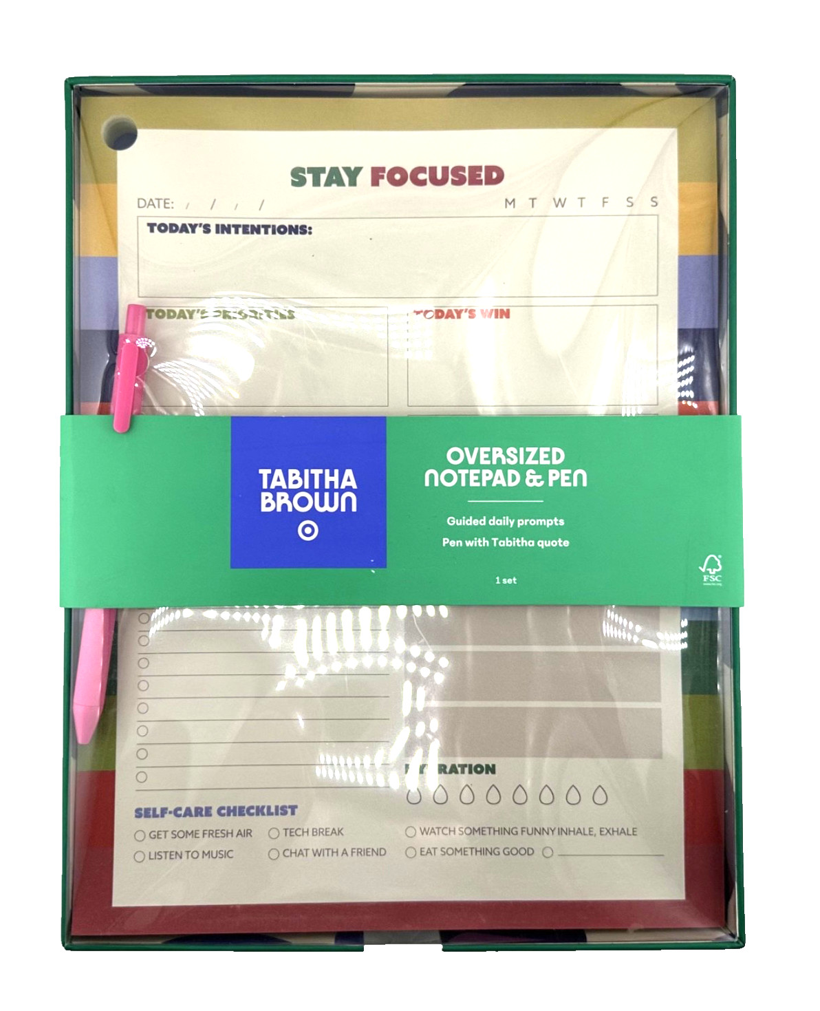 Tabitha Brown for Target Oversized Notepad & Pen, 8.5”x11” Lined Paper Journal