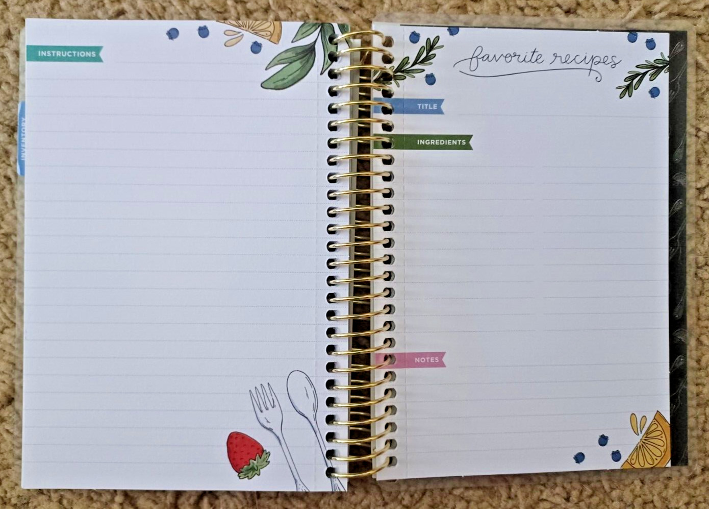 🍽 NEW Menu Planner 5×7 Recollections Spiral Book List Pantry Grocery Recipe Org
