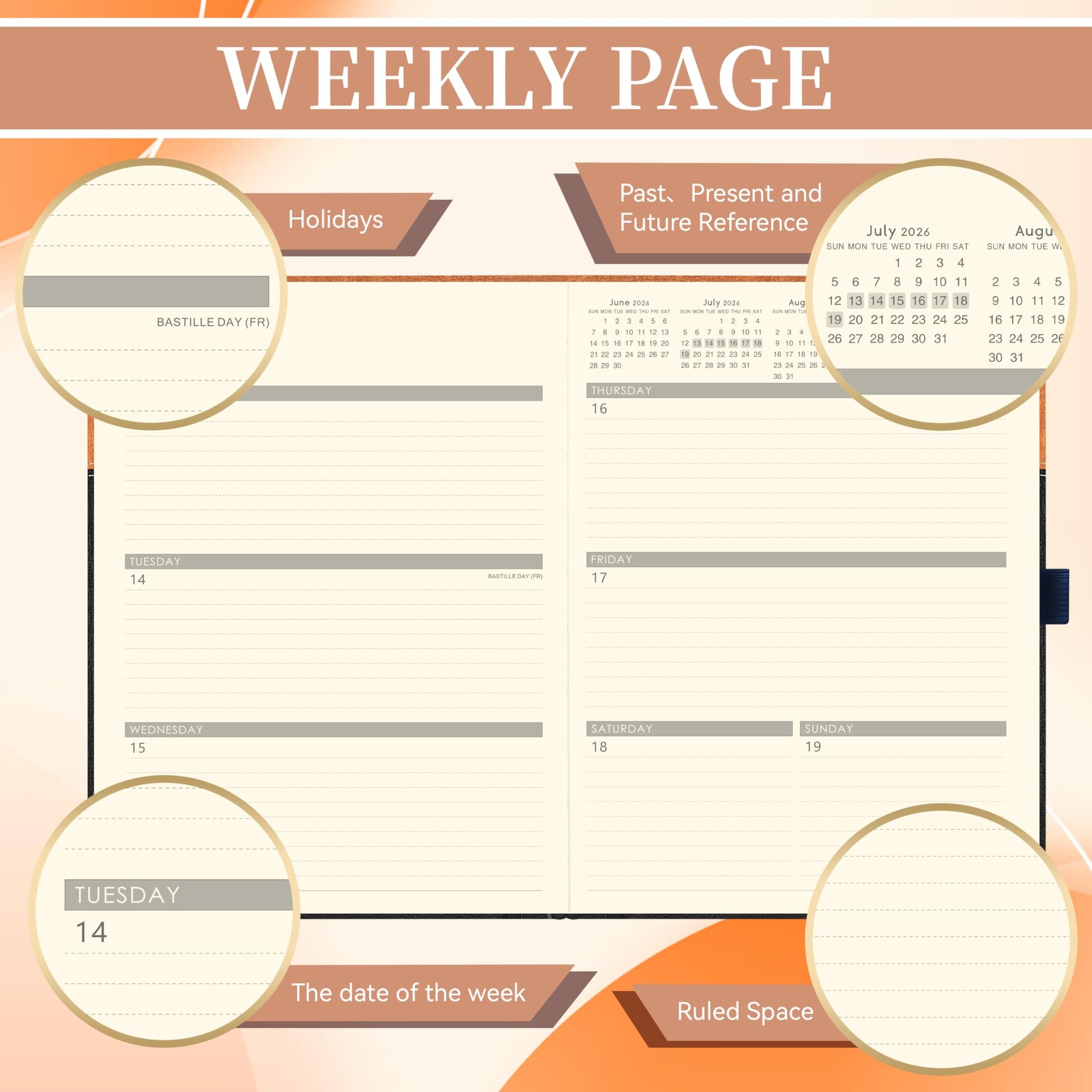 Planner 2026-2027 – Academic Weekly 8.5” x 11”, Brown (8.5″X11″)