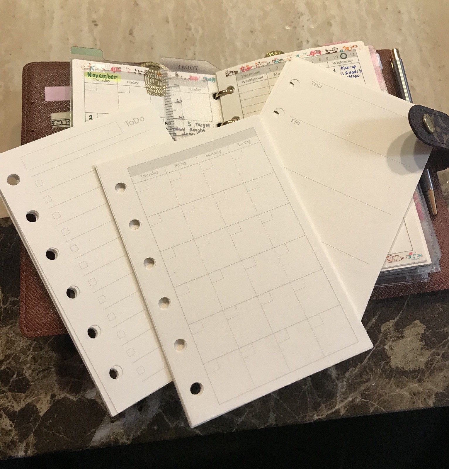 Inserts / Refills Fits For Agenda PM Size Inserts Monthly-Weekly-Todo Refills