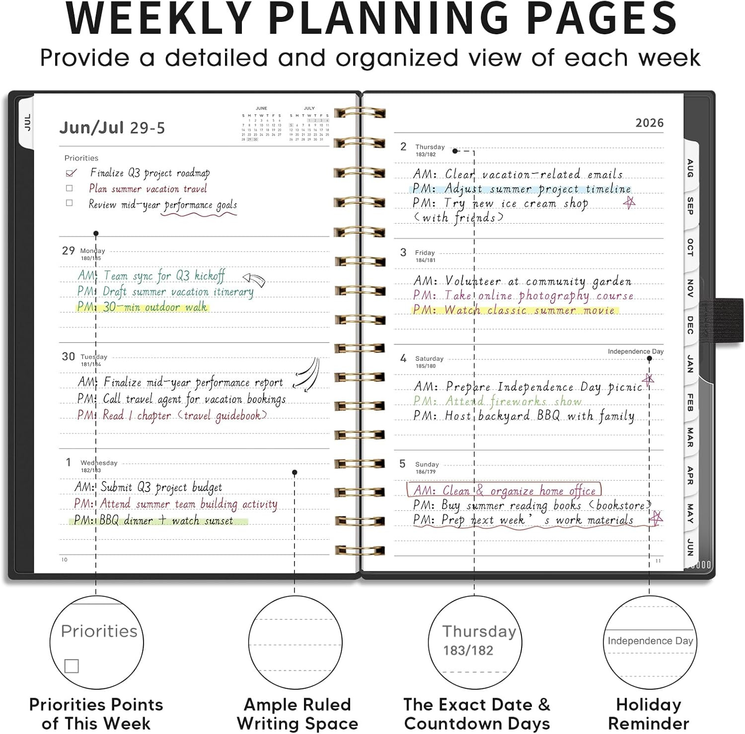 Academic Planner 2026-2027, July 2026 – June 2027, Weekly and Monthly, 5.7″ x 8.