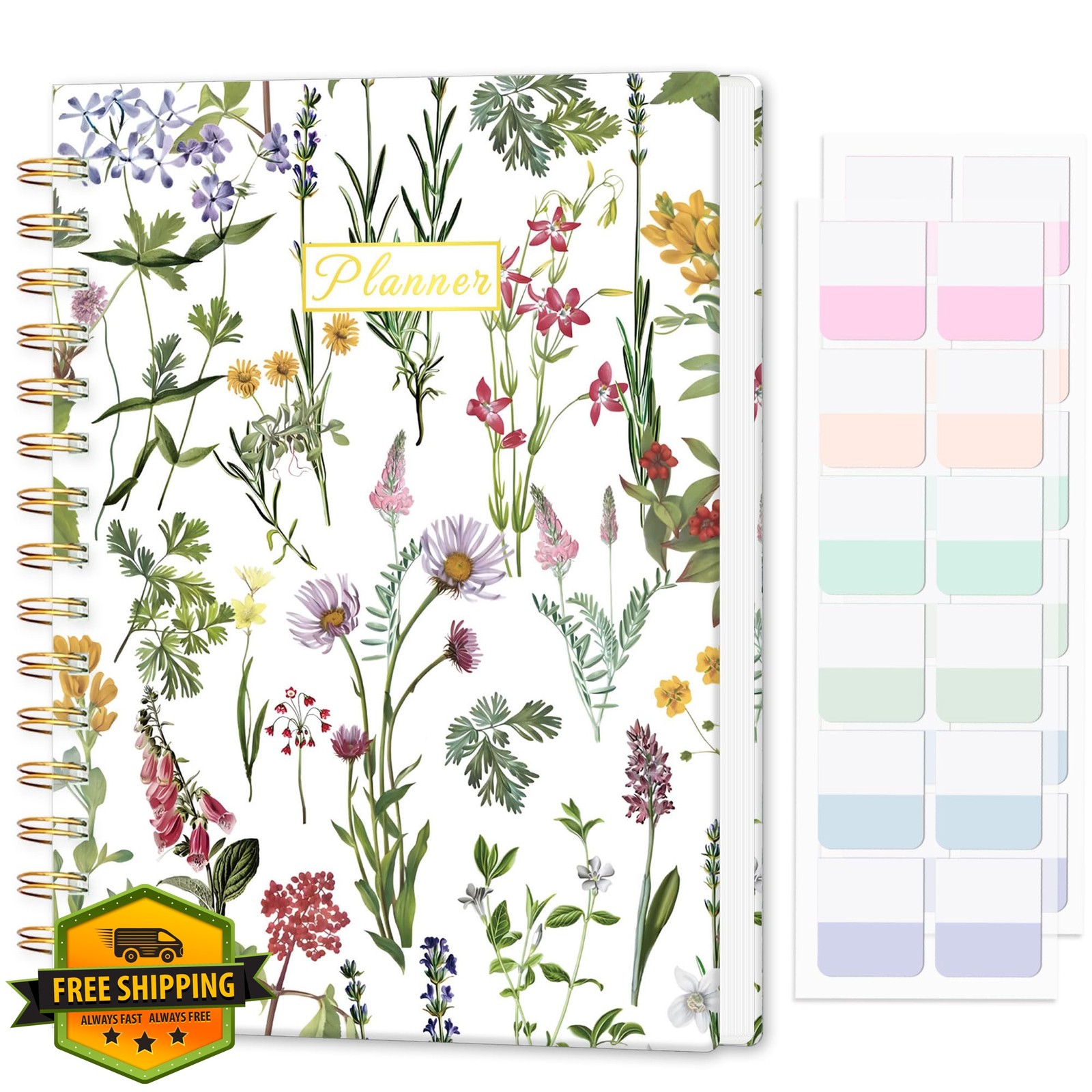 PIOOJK Weekly Monthly Planner Wildfloral 6.5″x8.5″
