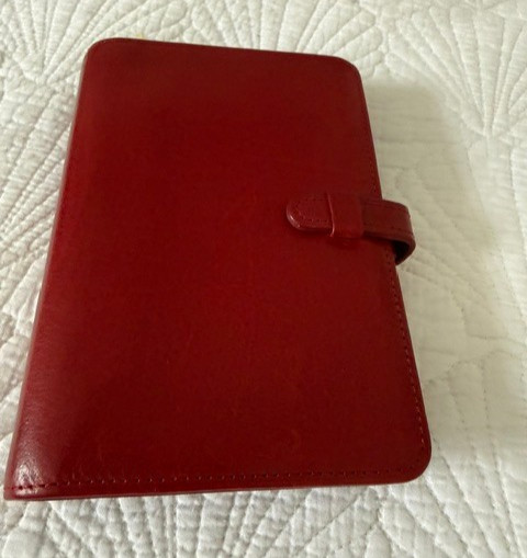 Vintage Coach Red Leather Address/Journal Notebook with Tabs 4 1/2″ X 6″ 6 Rings