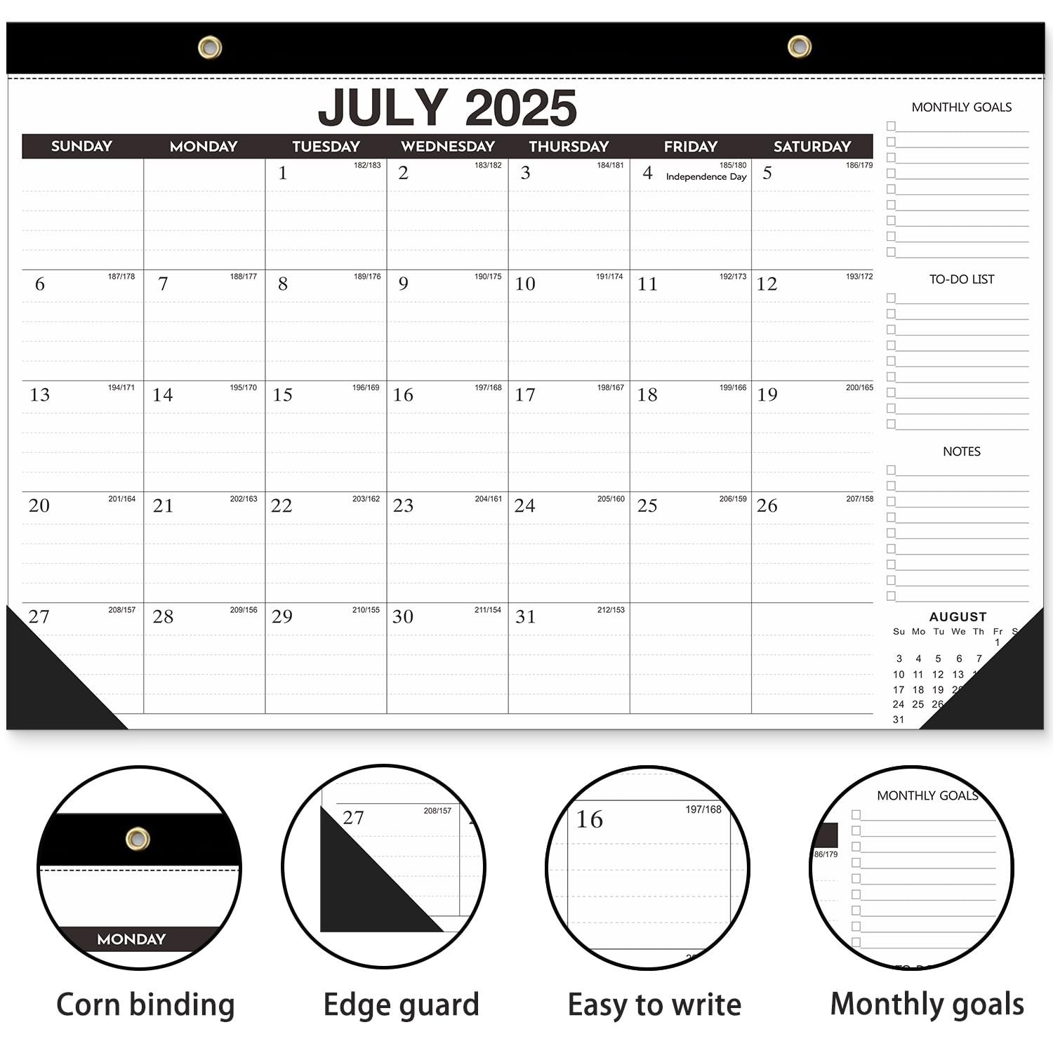 Desk Calendar 2026-18-Month (Jan 2026-Jun 2027) 17×12 Inches, 2 Stickers Incl…
