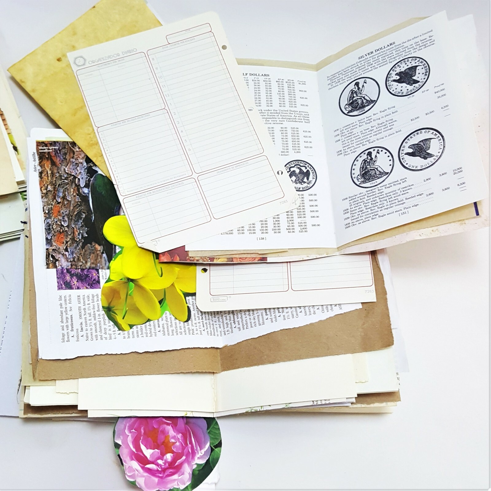 Antique Open Windows Junk Journal Hardback Papers Handmade Unbounded Vintage