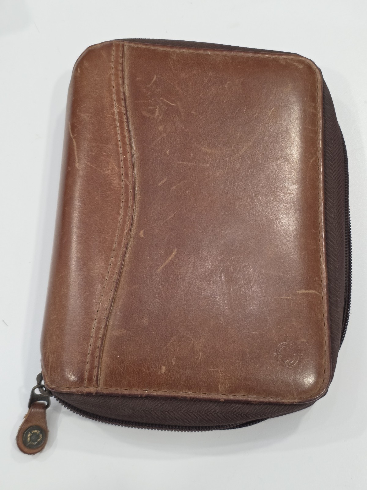 Vintage 1996 Franklin Covey 6 Ring Zip Around Genuine Leather Binder Made In USA