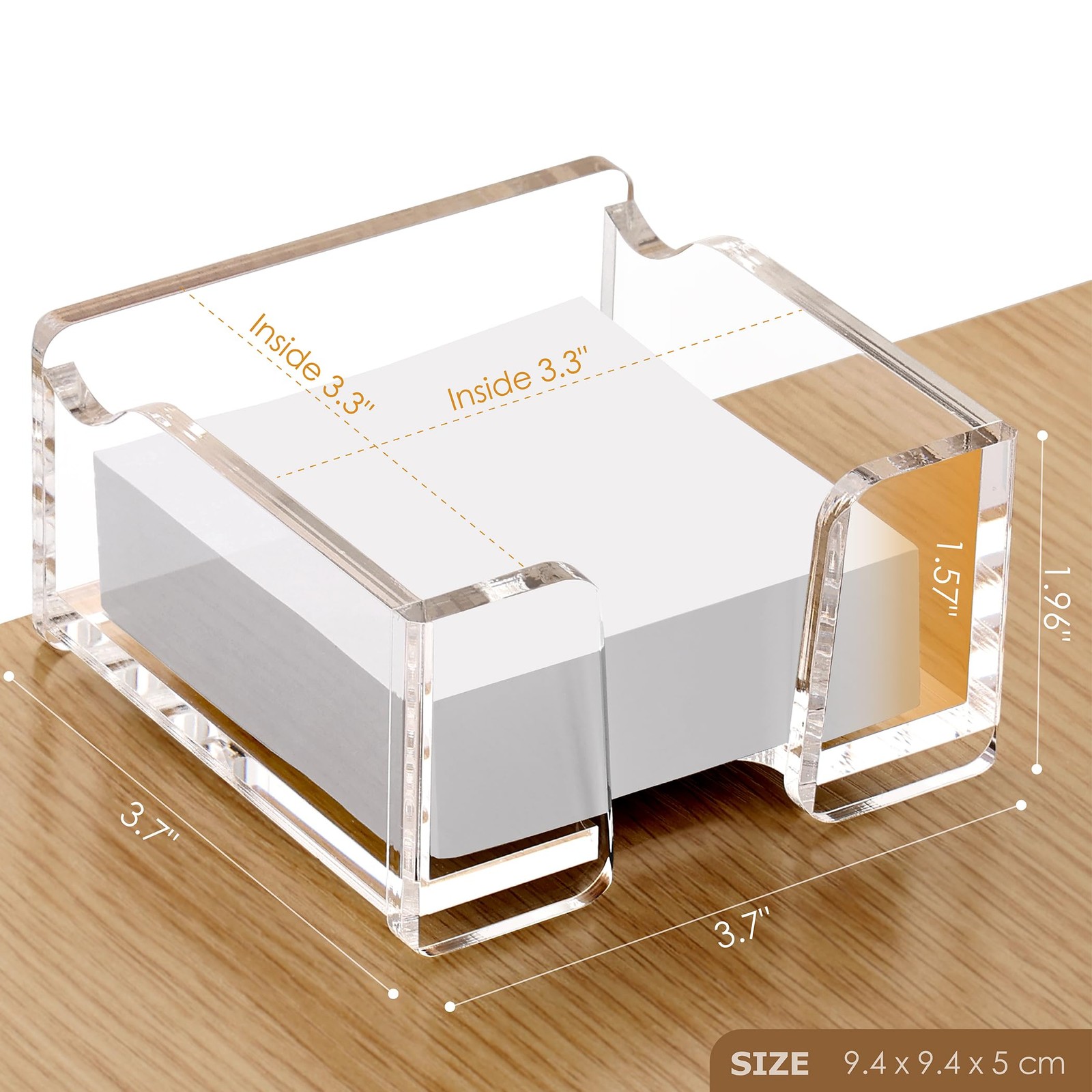 SANRUI Acrylic Sticky Note Holder , for Post-it Pad Transparent