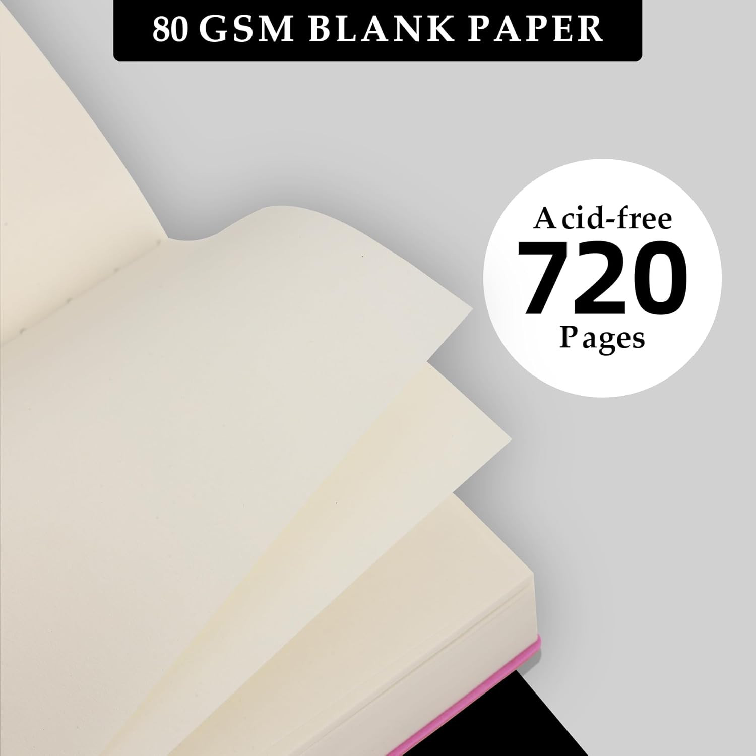 Thick Blank Journal Notebook 720 Pages 3.9 × 5.5 No Lines Soft Leather Pocket Bl