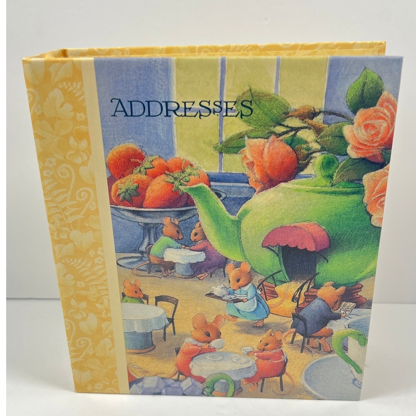 Hallmark Address Book Yellow NEW Mice Tea Party Refillable RA5418