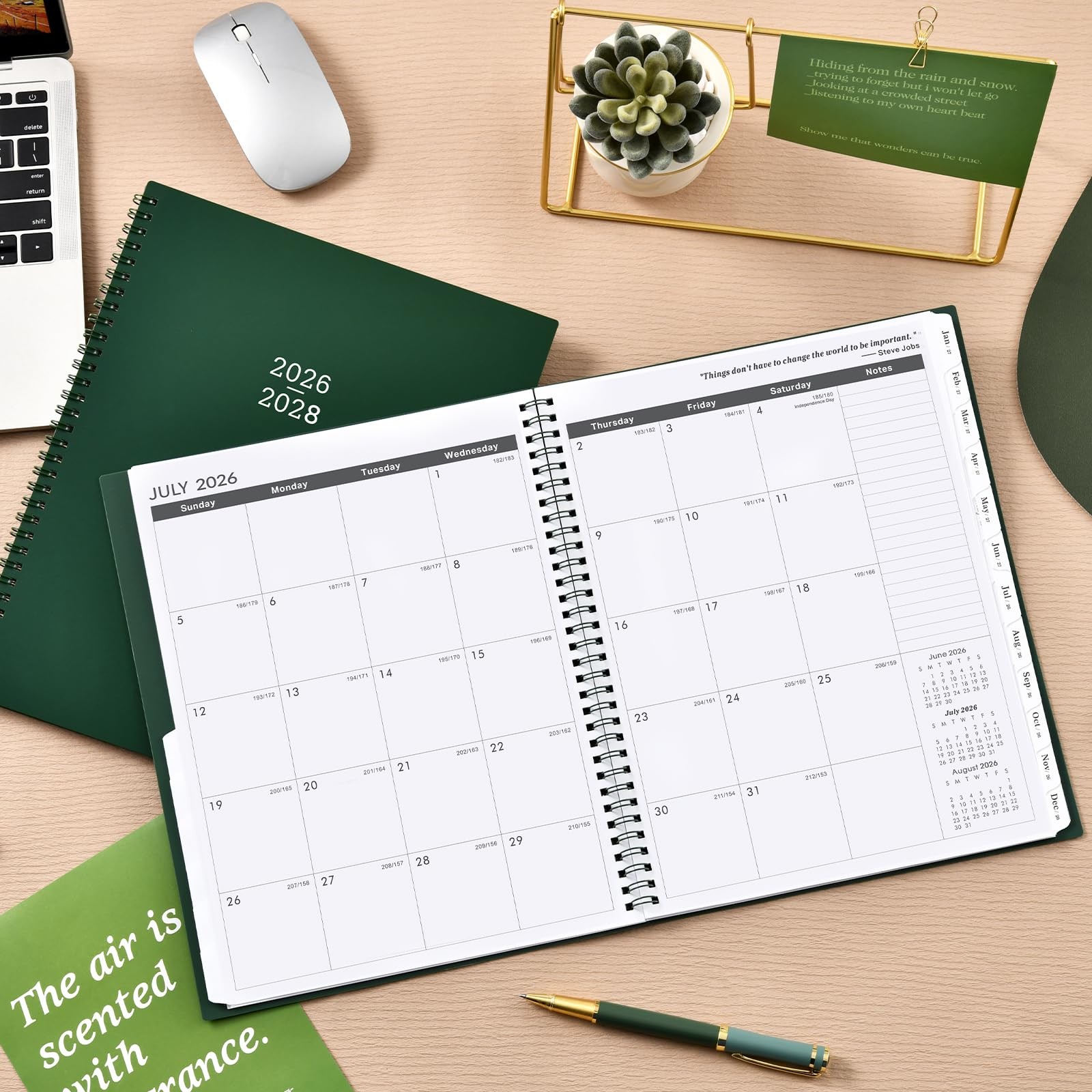 2026 2027 2028 Monthly Planner 24 Month Calendar Tabs Large 9×11 Hardcover