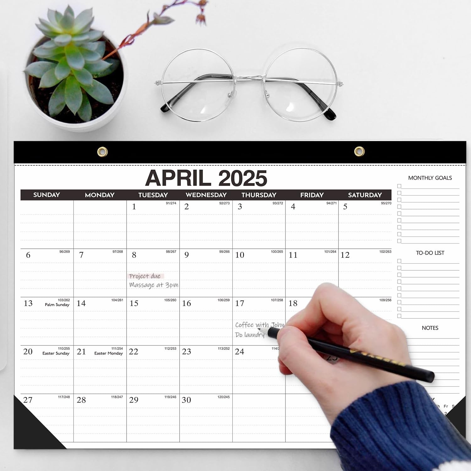 Desk Calendar 2026-18-Month (Jan 2026-Jun 2027) 17×12 Inches, 2 Stickers Incl…