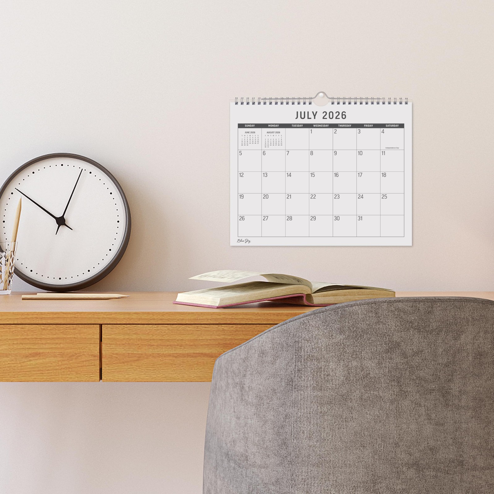 2026-2027 18 Month Large Print Monthly Academic Year Wall Calendar, July 2026