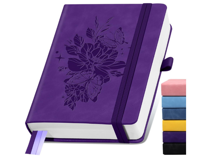 A5 Leather Journal Notebook 365 Pages Hardcover Ruled Writing Travel Diary