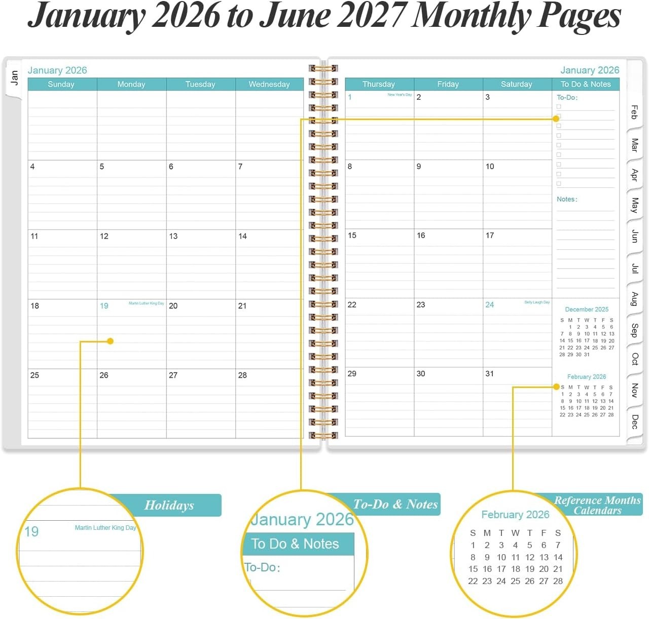 Stylish 2026-2027 Planner – 18 of Planning with Durable Twin-Wire Binding