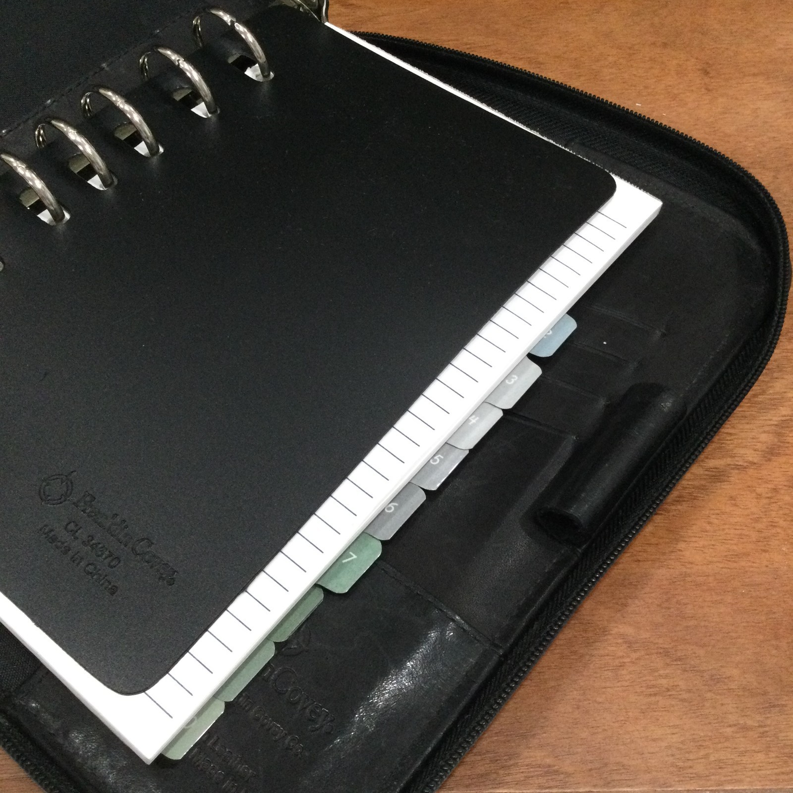 Vintage Franklin Covey 8×10 Planner Black Leather Zip-Around 7-Ring Pgs Included