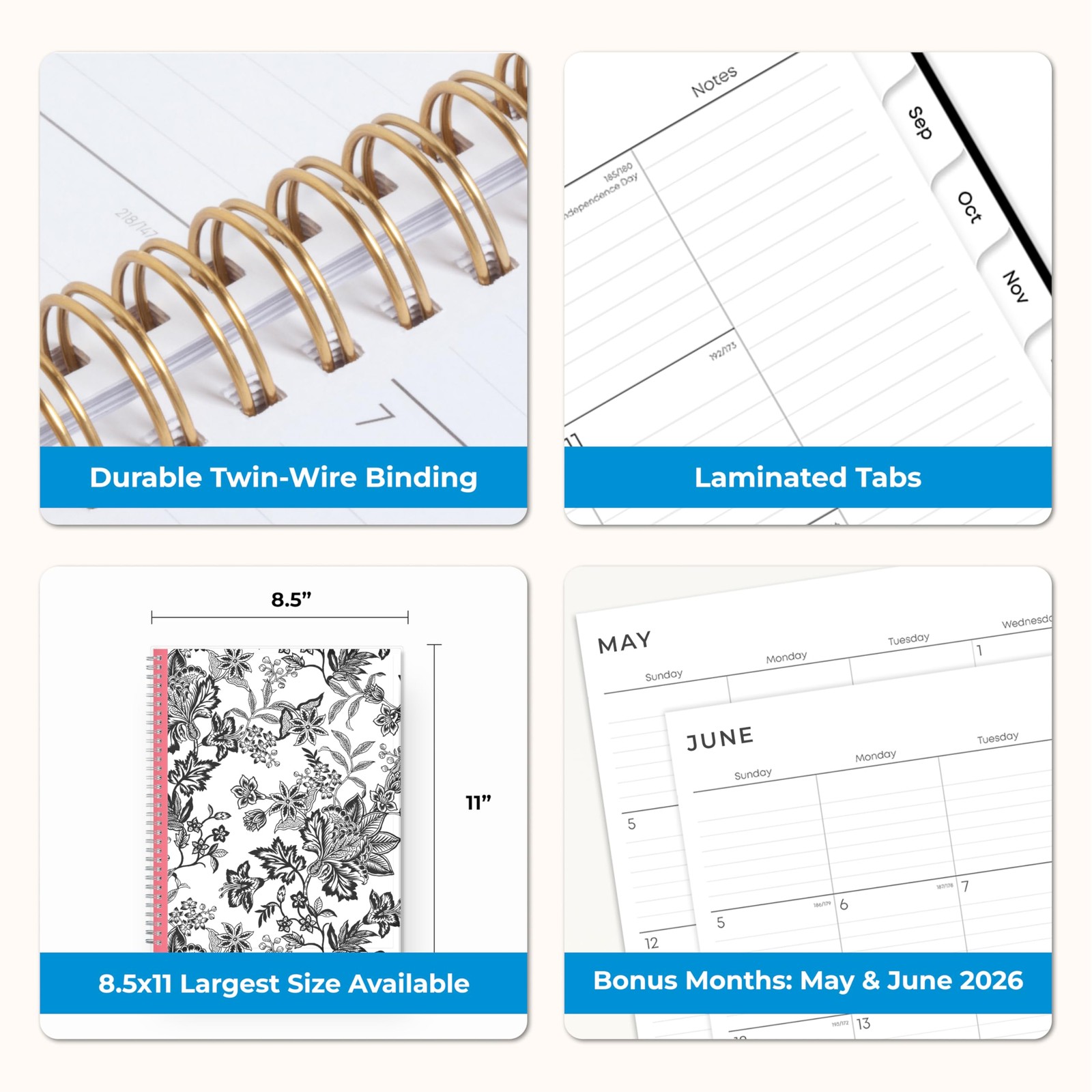 Blue Sky 2026-2027 Weekly and Monthly Academic 8.5″ x 11″, Analeis- 2026/2027