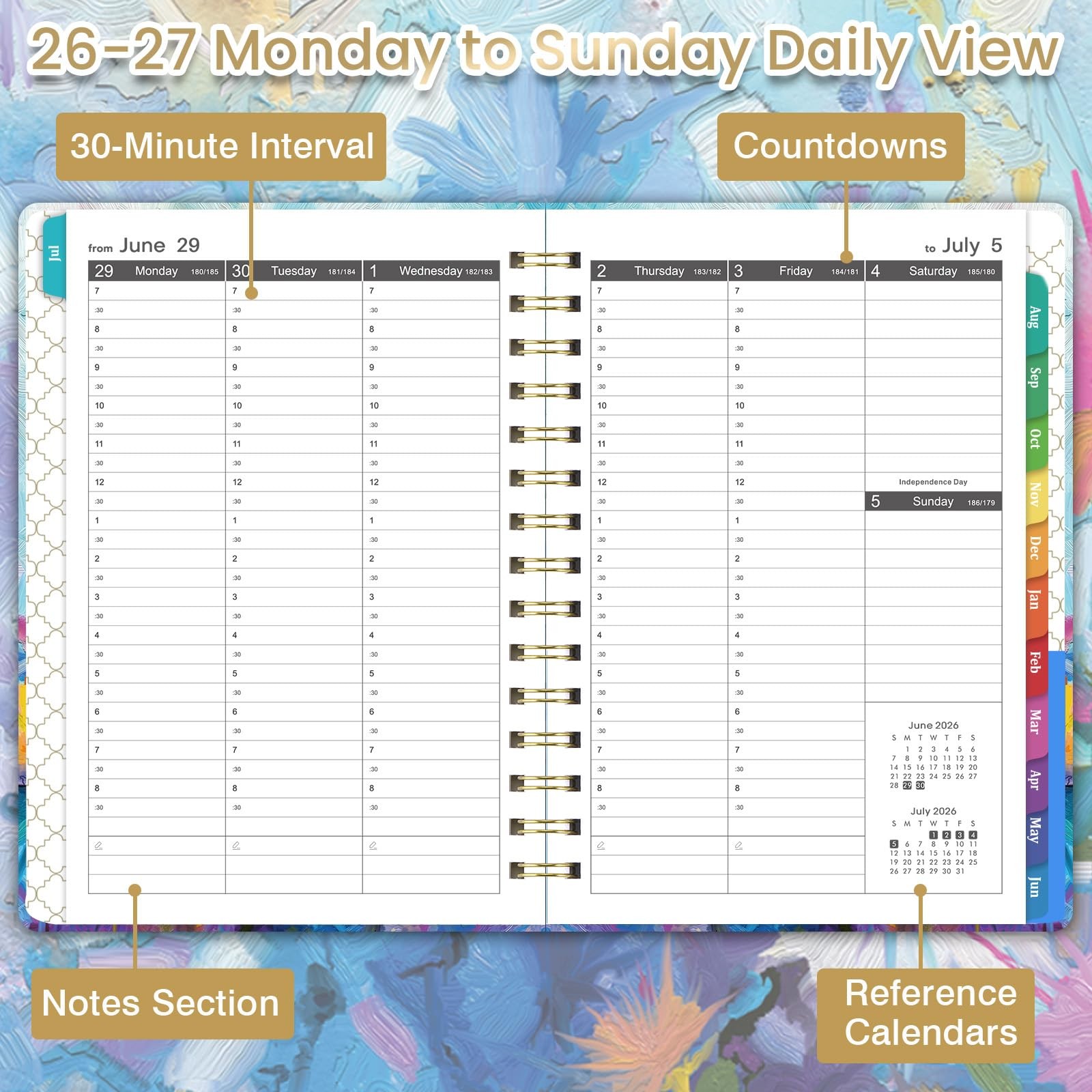 2026-2027 Appointment Book – Weekly & Monthly Planner, 6.3″ x 8.4″, JULY 2026