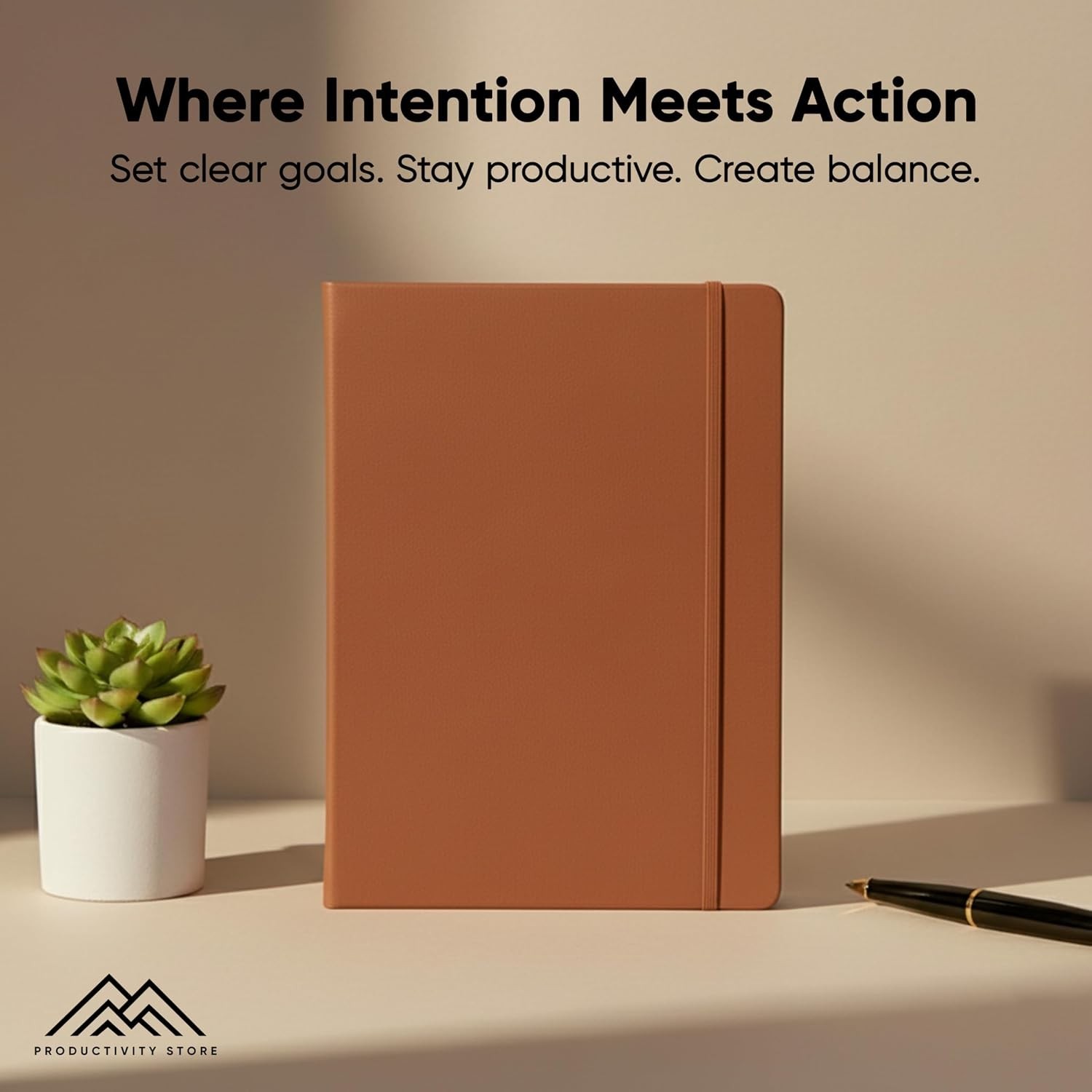 Stylish Brown Hardcover 2026 Planner – 8.5″ x 11″ for Ultimate Productivity