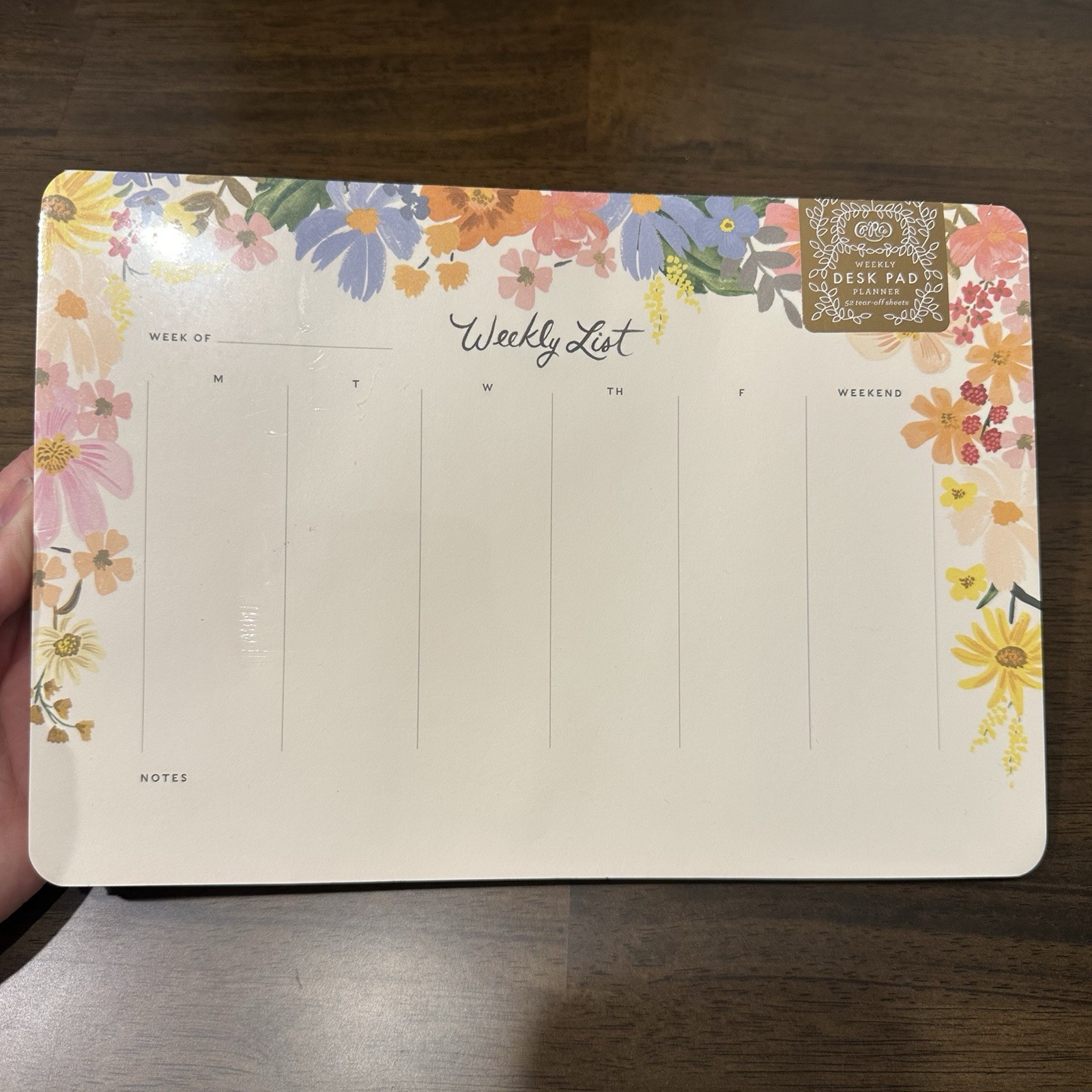 NEW Sealed Rifle Paper Co. Floral Weekly Desk Pad, 52 Tear-Off Pages