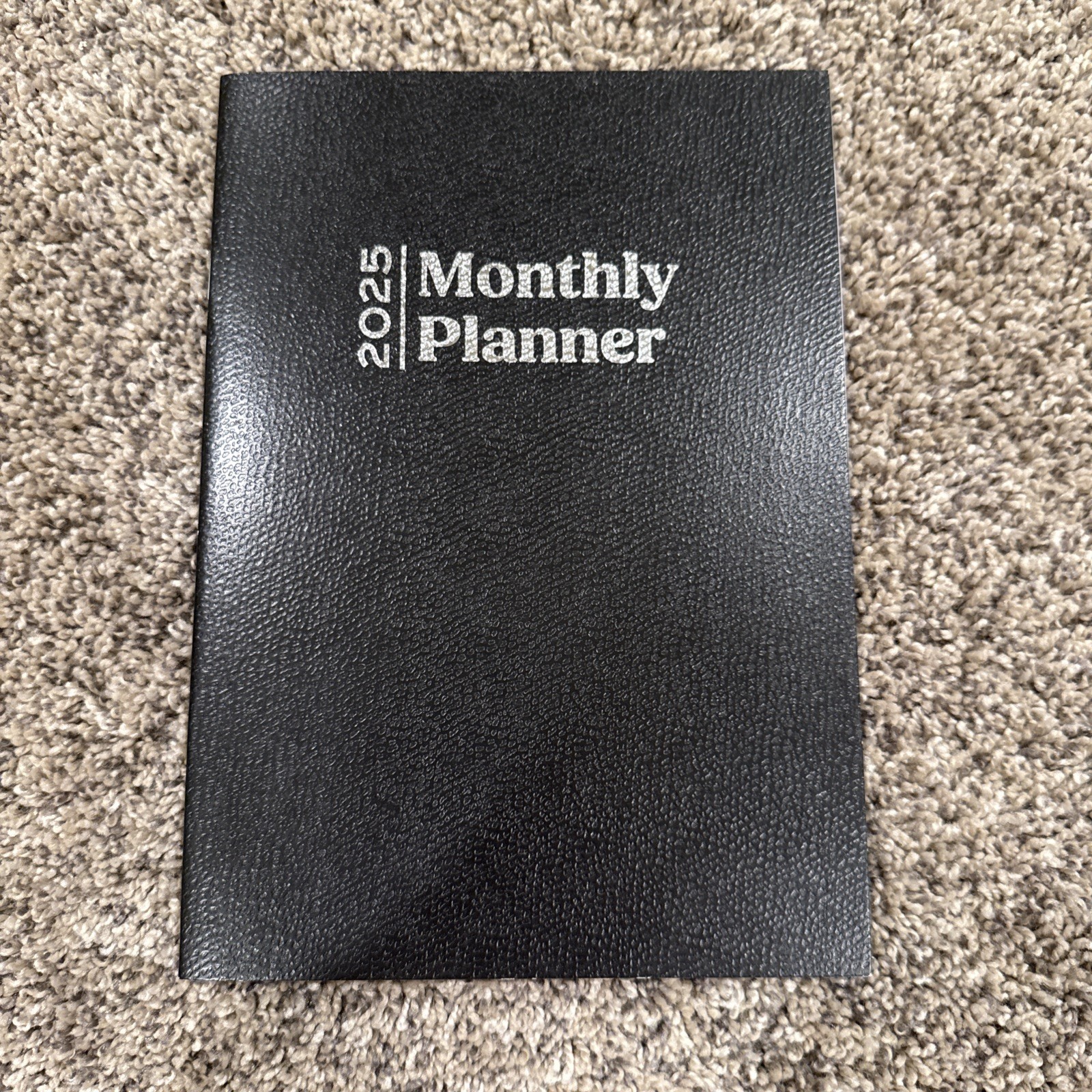 2025 Black Cover Planner Agenda 32 Pages 6.75” X 9.5” Inches Paperboard