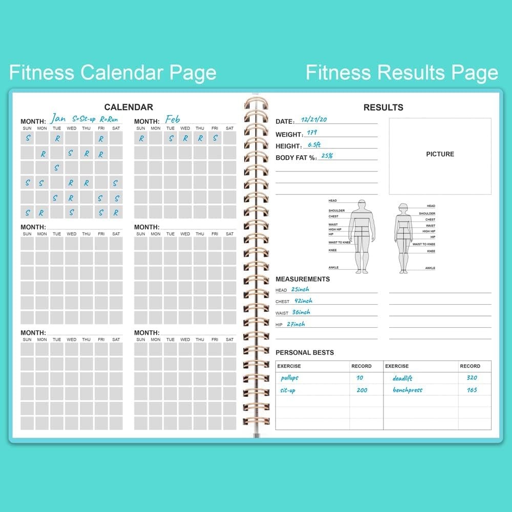 Portable A5 Fitness Journal – 136 Pages for Effective Weight Loss & Gym Tracking