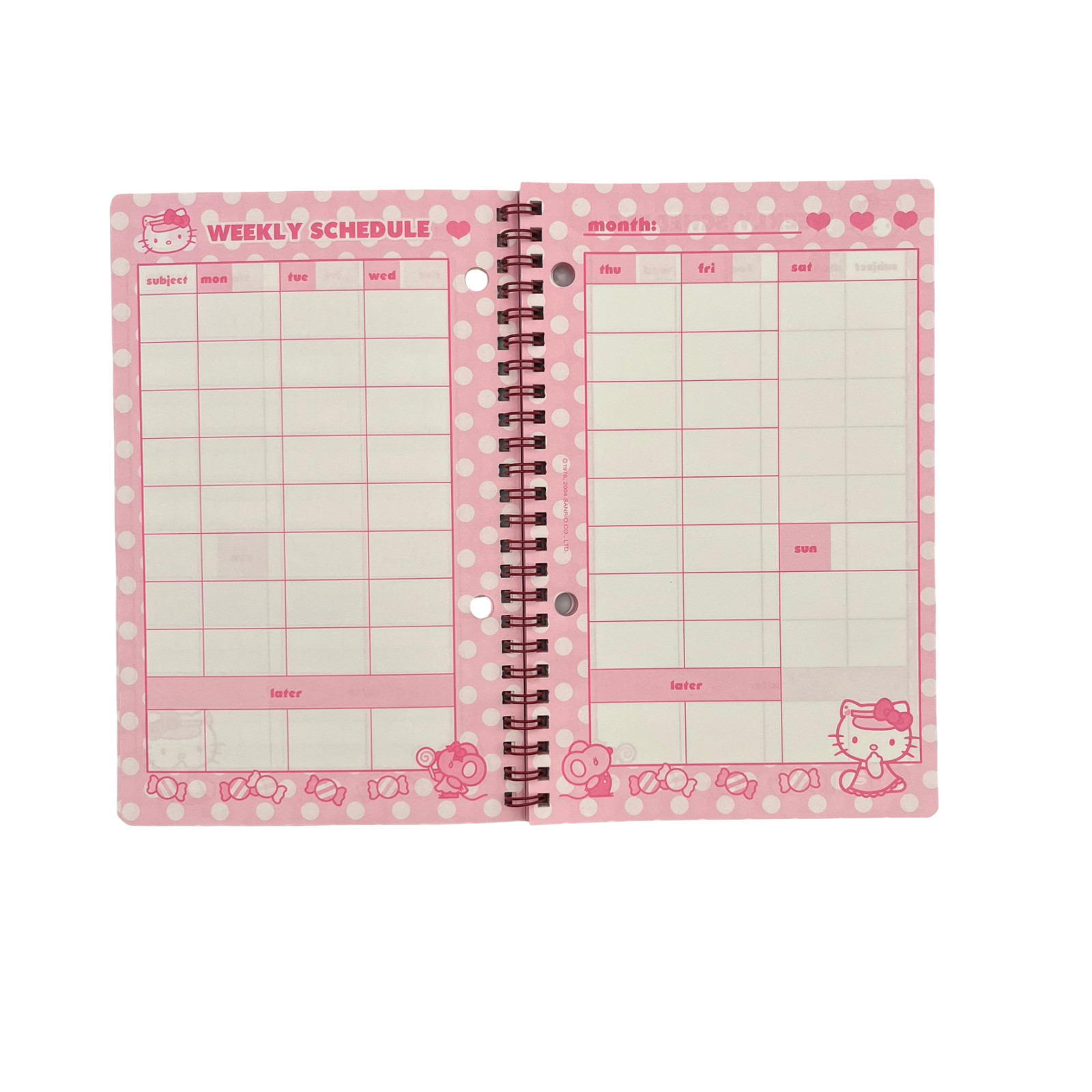 Hello Kitty Student Planner 60 Weeks+100 Stickers 2004 Sanrio New